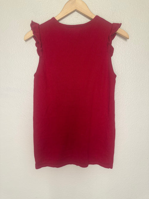 Banana Republic 60% Cotton 30% Viscose 10% Angora Rabbit Hair M Red Knit Tank Top