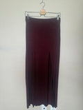 A'gaci 96% Rayon 4% Spandex L Maroon Maxi Skirt With Front Slits
