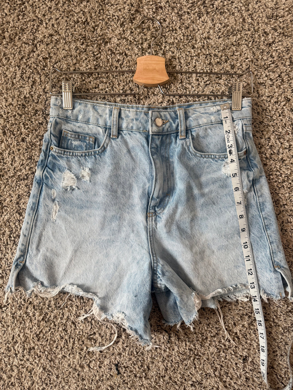Zara 100% Cotton Size 4 Light Wash Denim Shorts