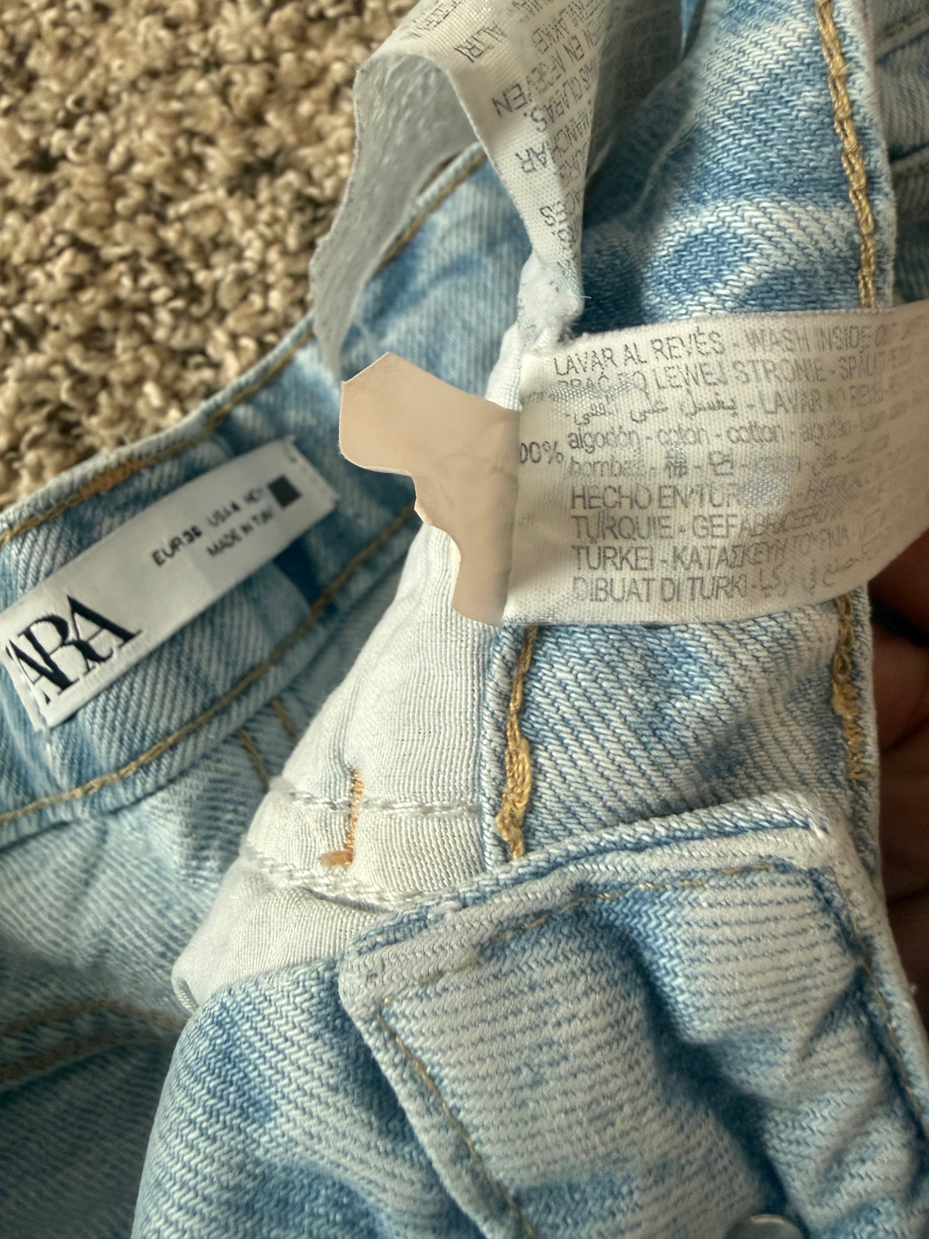Zara 100% Cotton Size 4 Light Wash Denim Shorts