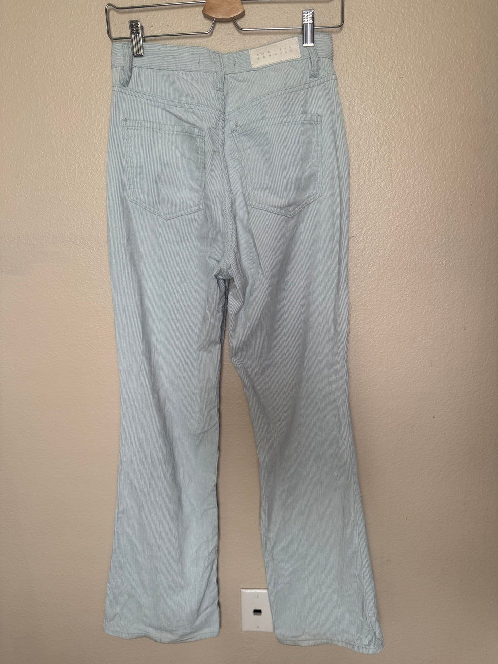 Pacsun 100% Cotton Size 27 Light Blue High Rise Bootcut Light Blue Corduroy Pants