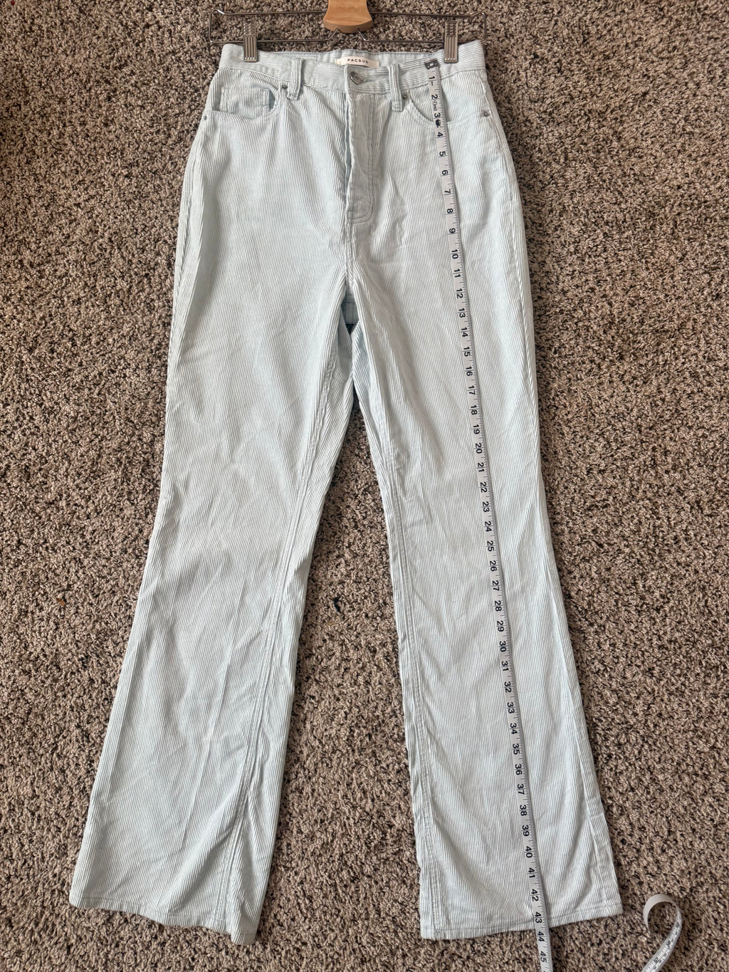 Pacsun 100% Cotton Size 27 Light Blue High Rise Bootcut Light Blue Corduroy Pants