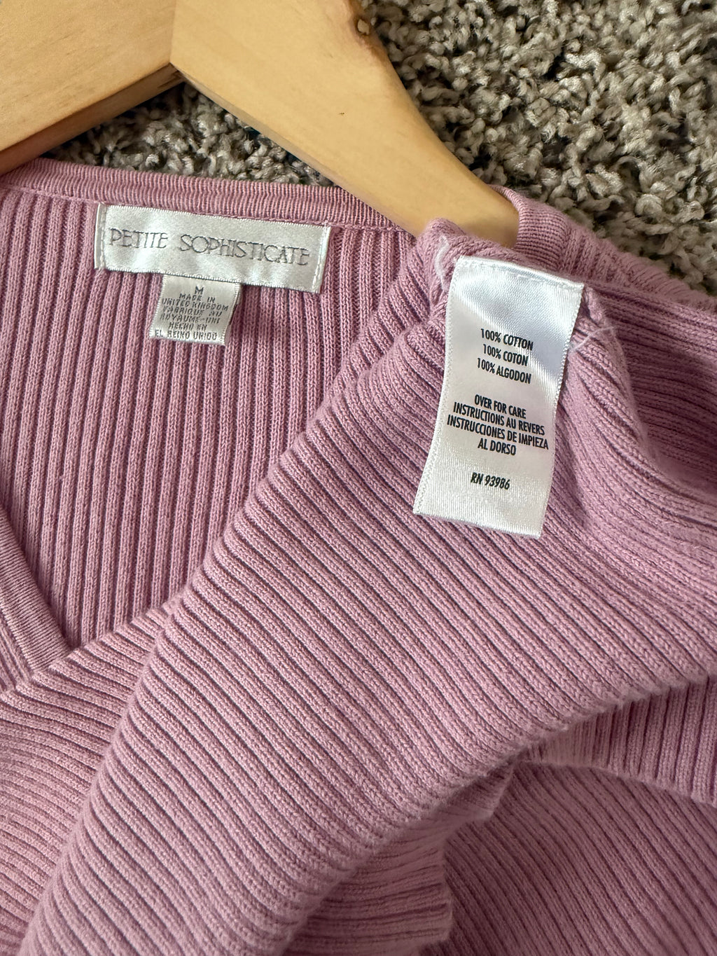 Petite Sophisticate 100% Cotton M Light Pink Long Sleeve Cardigan
