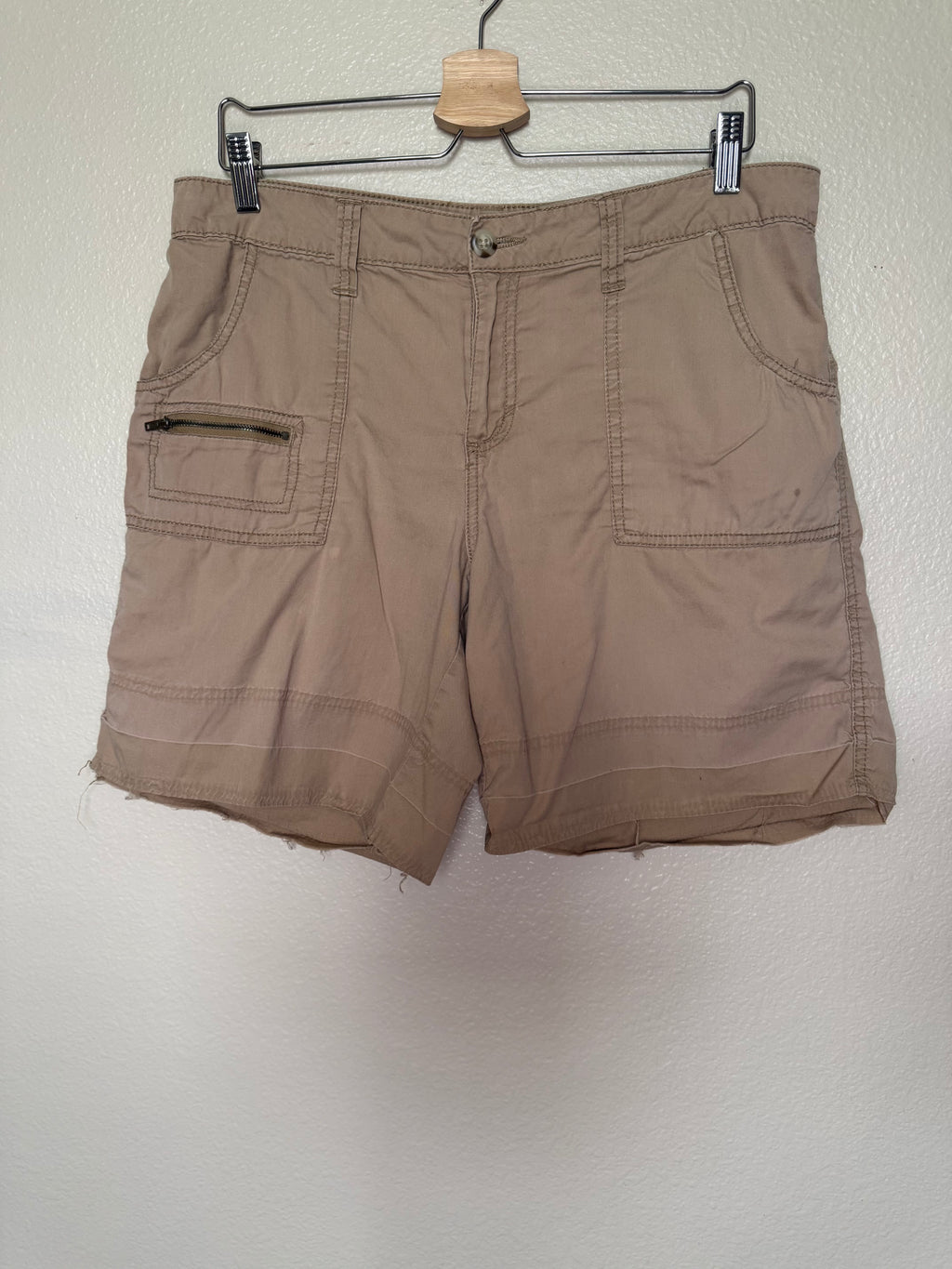 Faded Glory 100% Cotton Size 12 Khaki Mid-Thigh Shorts