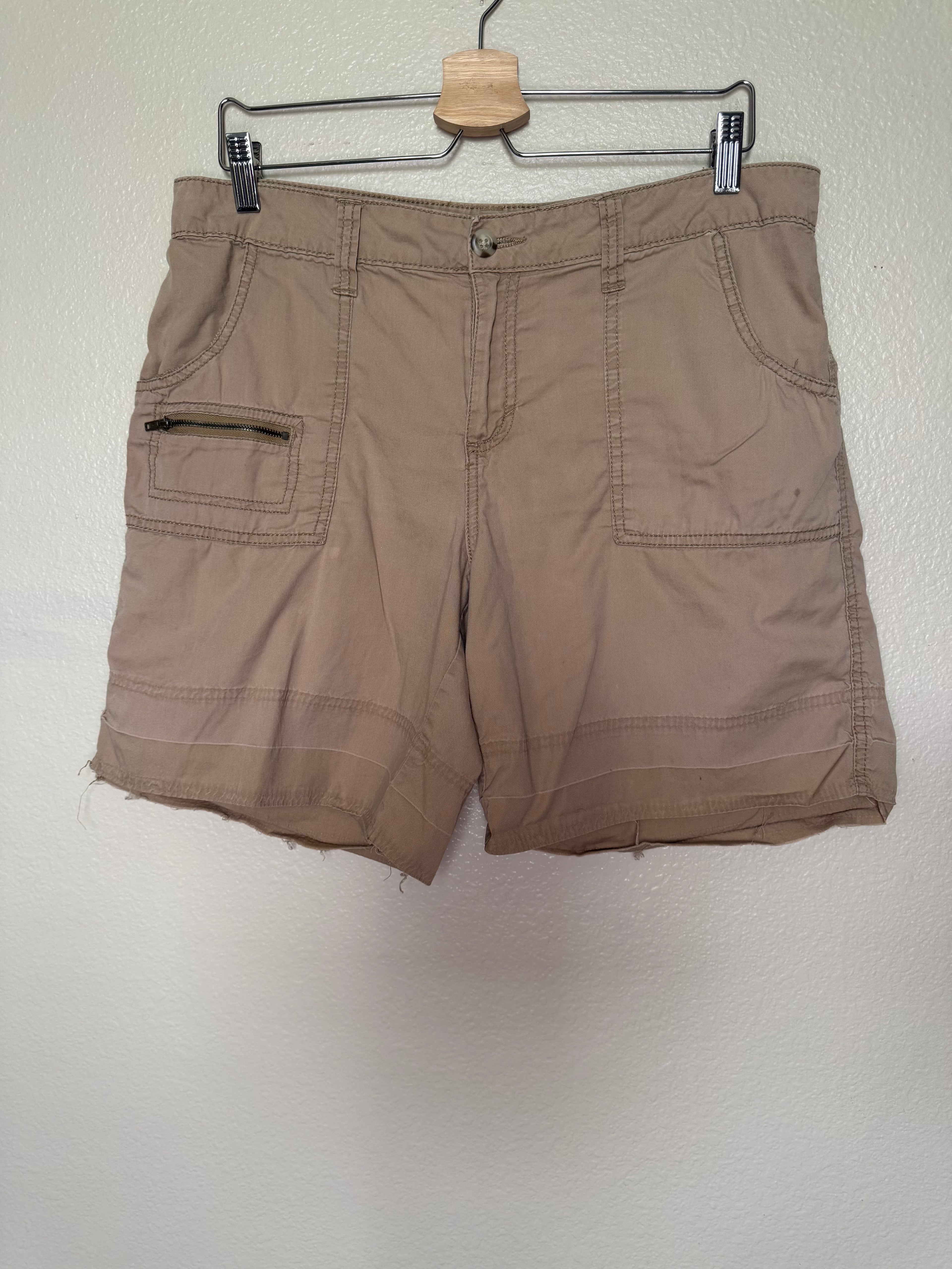 Faded Glory 100% Cotton Size 12 Khaki Mid-Thigh Shorts