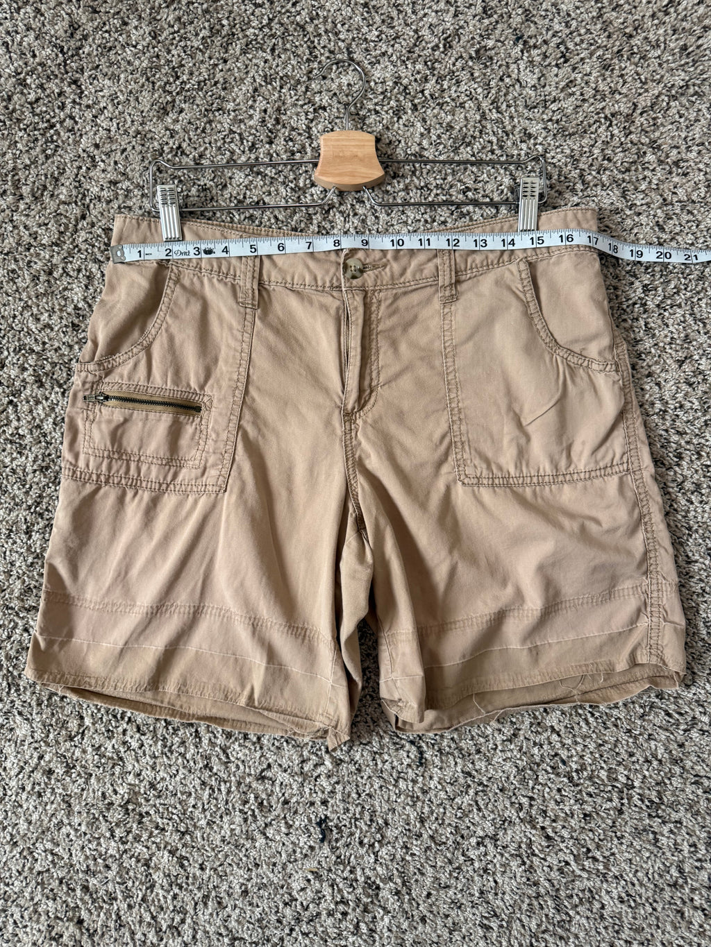 Faded Glory 100% Cotton Size 12 Khaki Mid-Thigh Shorts