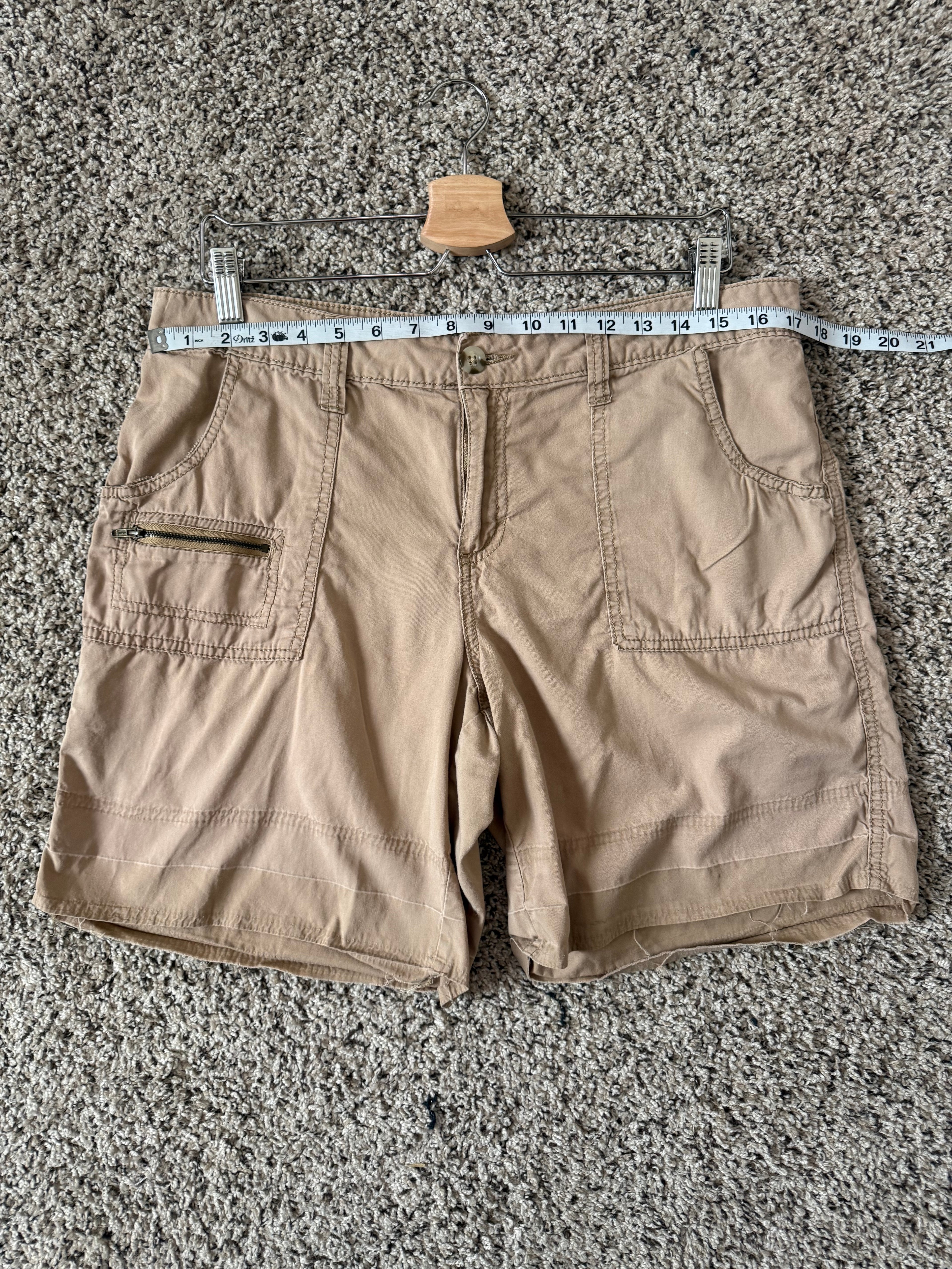 Faded Glory 100% Cotton Size 12 Khaki Mid-Thigh Shorts