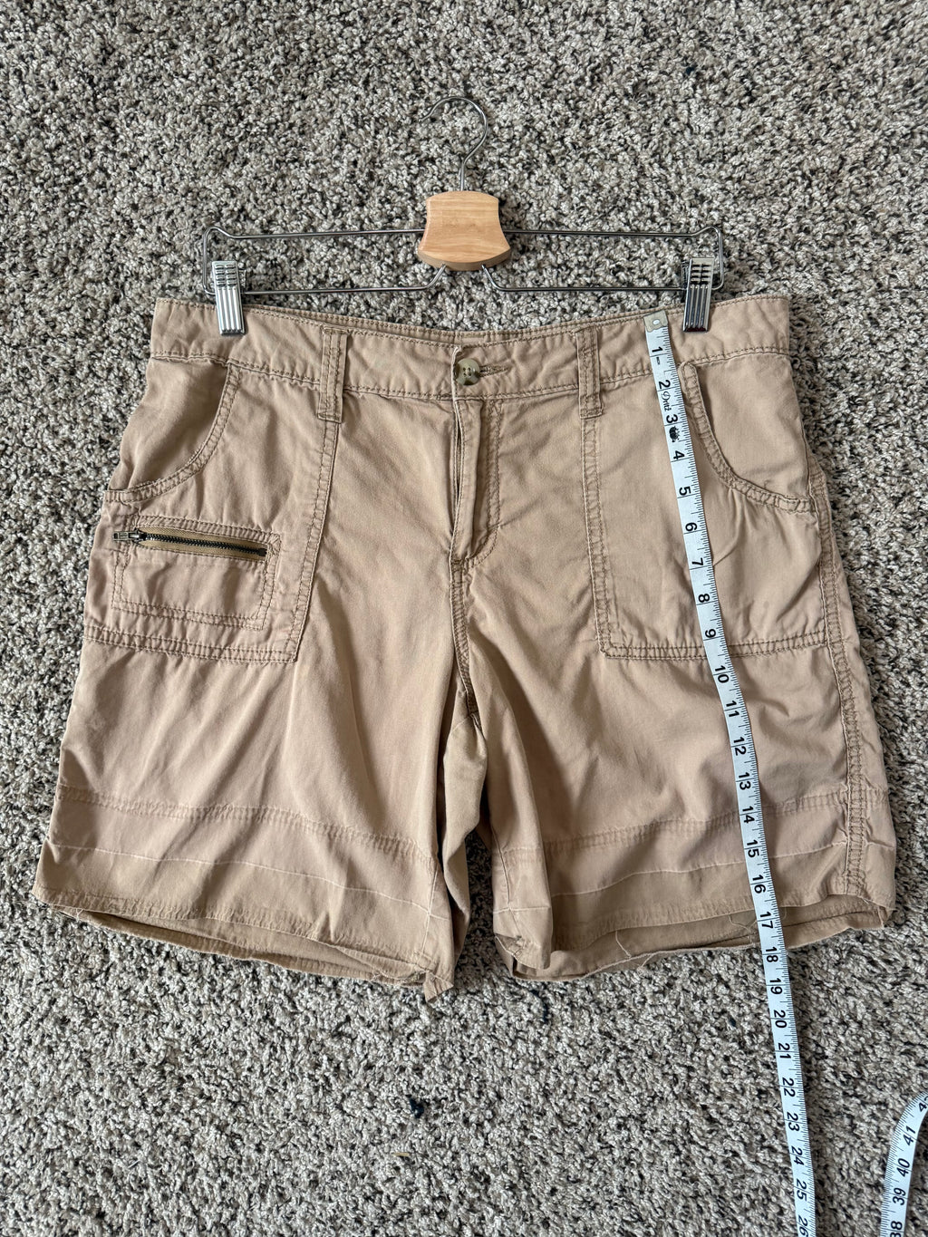 Faded Glory 100% Cotton Size 12 Khaki Mid-Thigh Shorts