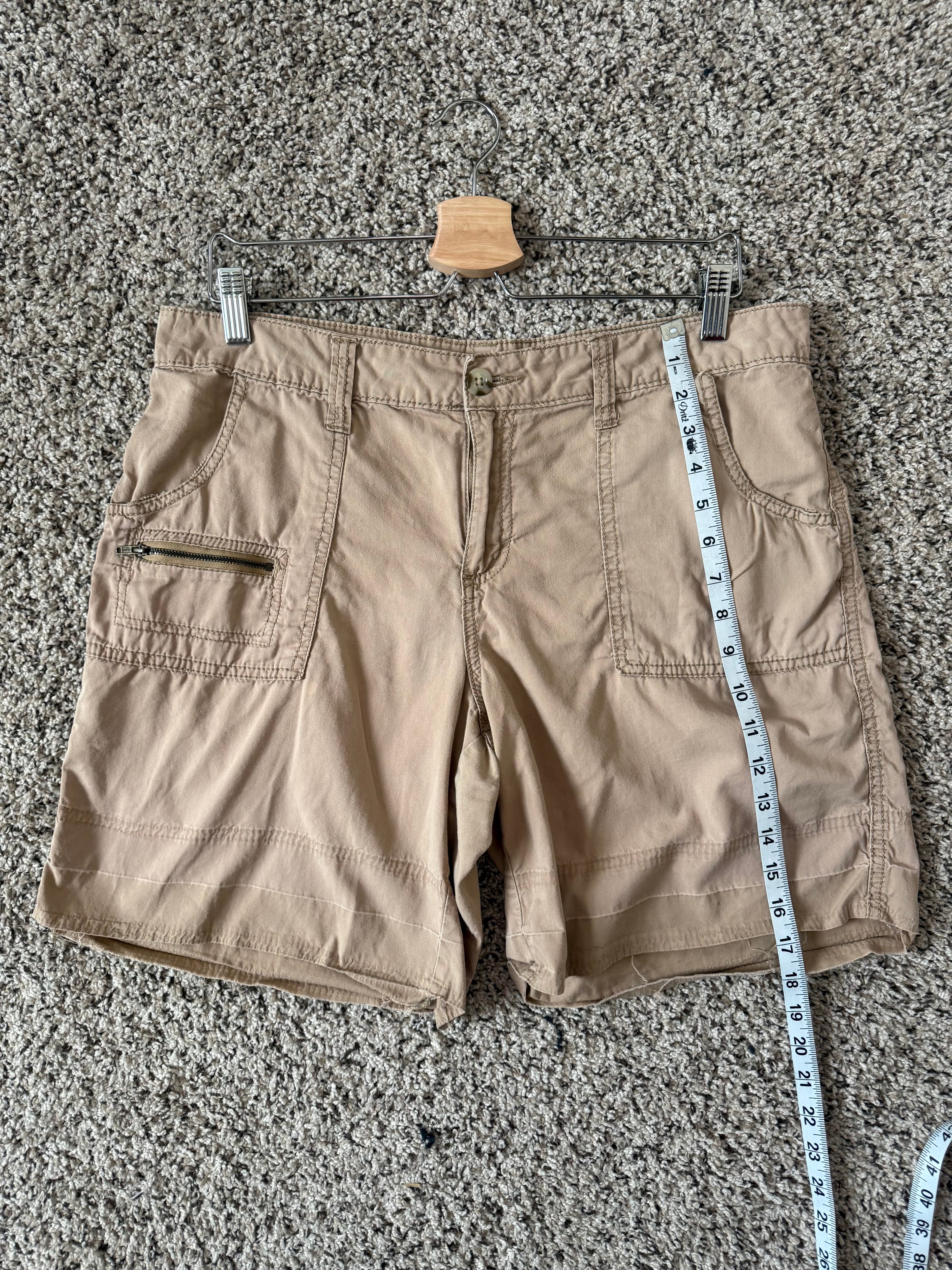 Faded Glory 100% Cotton Size 12 Khaki Mid-Thigh Shorts
