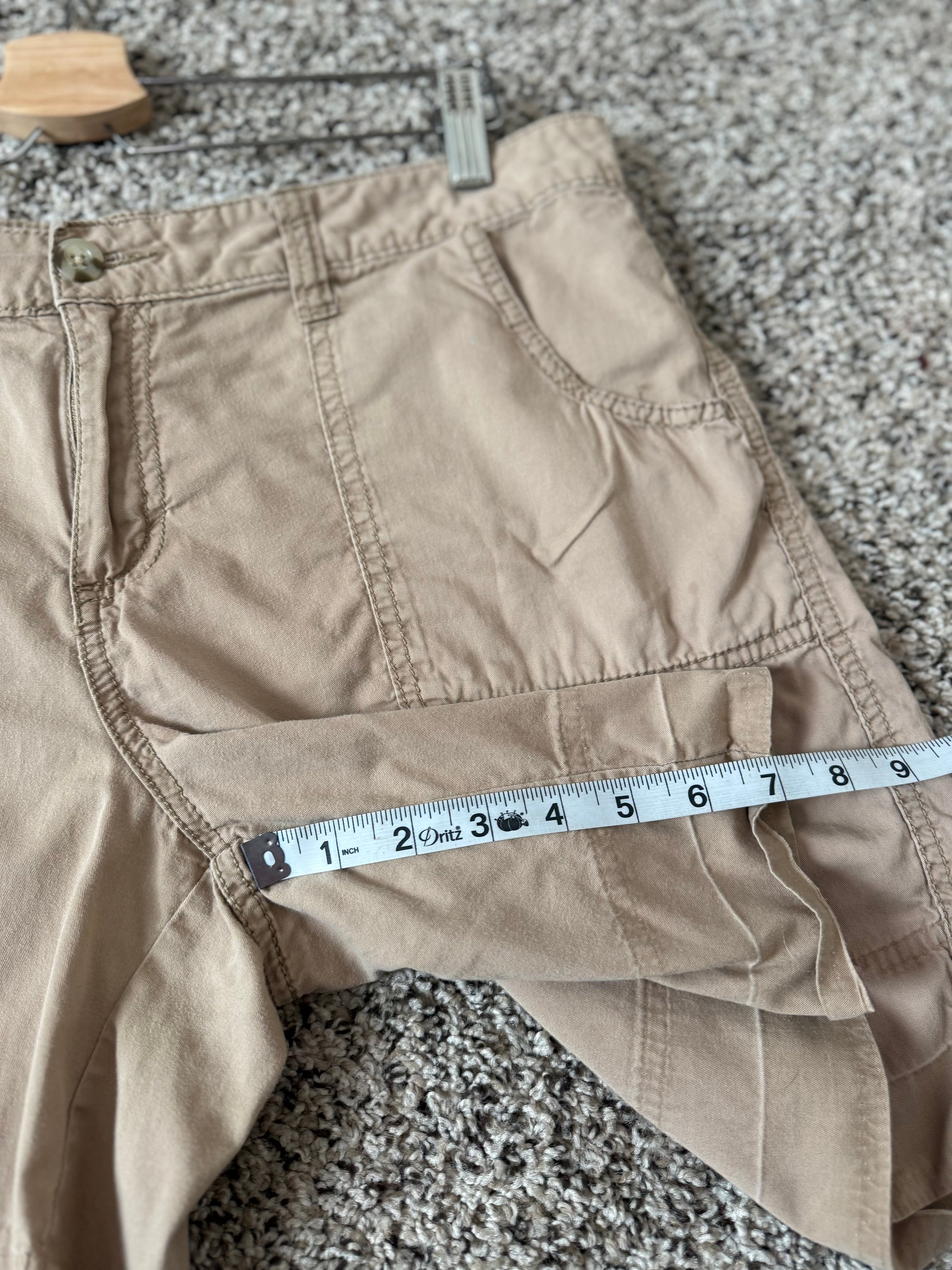 Faded Glory 100% Cotton Size 12 Khaki Mid-Thigh Shorts