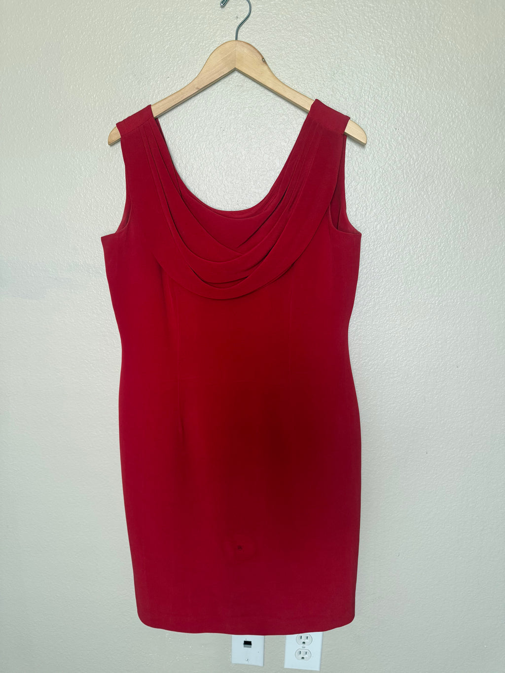 Spenser Jeremy 100% Silk Size 12 Red Cowl Neck Tank Dress