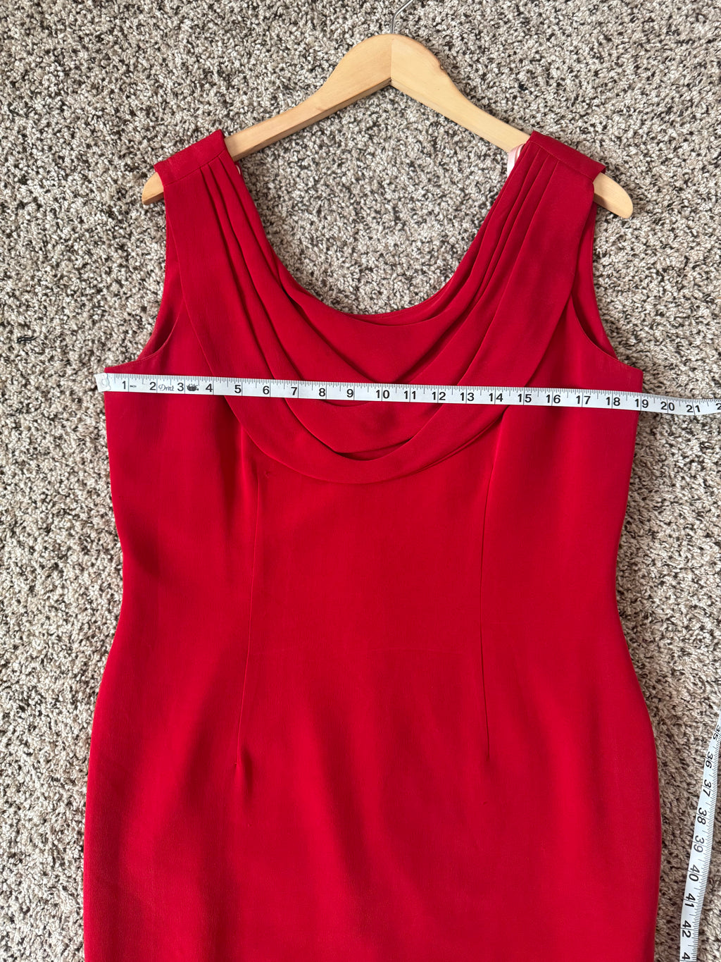 Spenser Jeremy 100% Silk Size 12 Red Cowl Neck Tank Dress