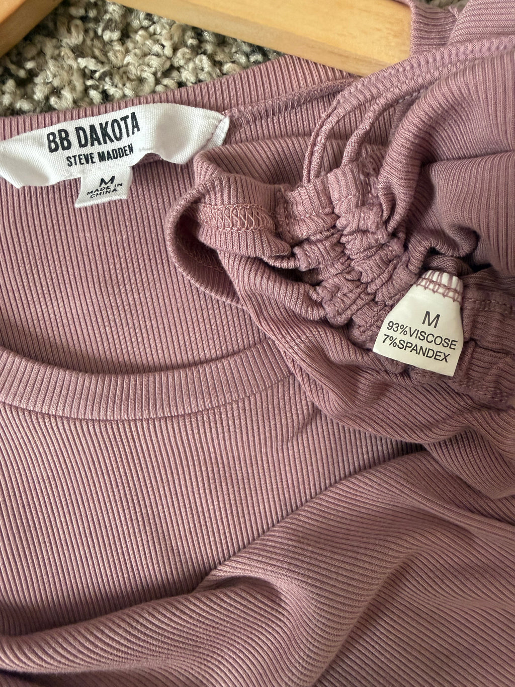 BB Dakota Steve Madden 93% Viscose 7% Spandex M Dusty Rose Scrunchy Tank Top Dress
