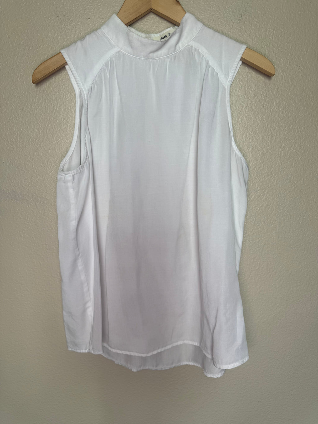 Cloth & Stone Anthropologie 100% Tencel Lyocell M White Mock Neck Tank Top