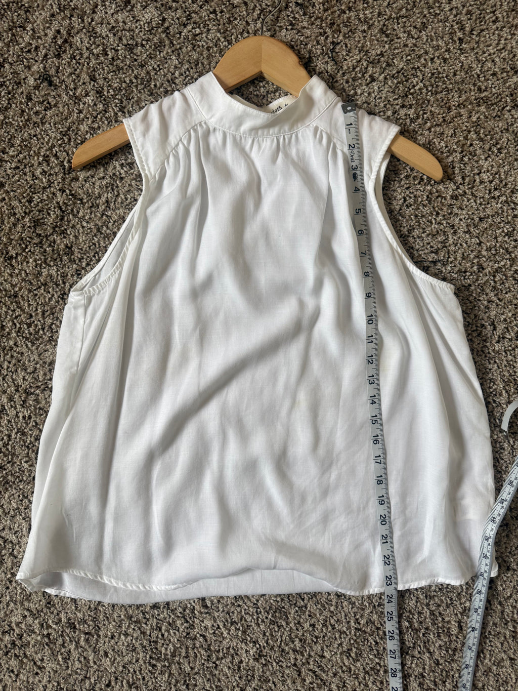 Cloth & Stone Anthropologie 100% Tencel Lyocell M White Mock Neck Tank Top