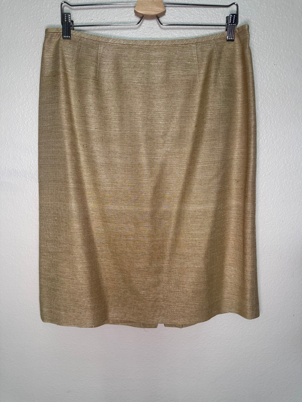 Kasper 100% Silk Size 14 Beige Pencil Skirt