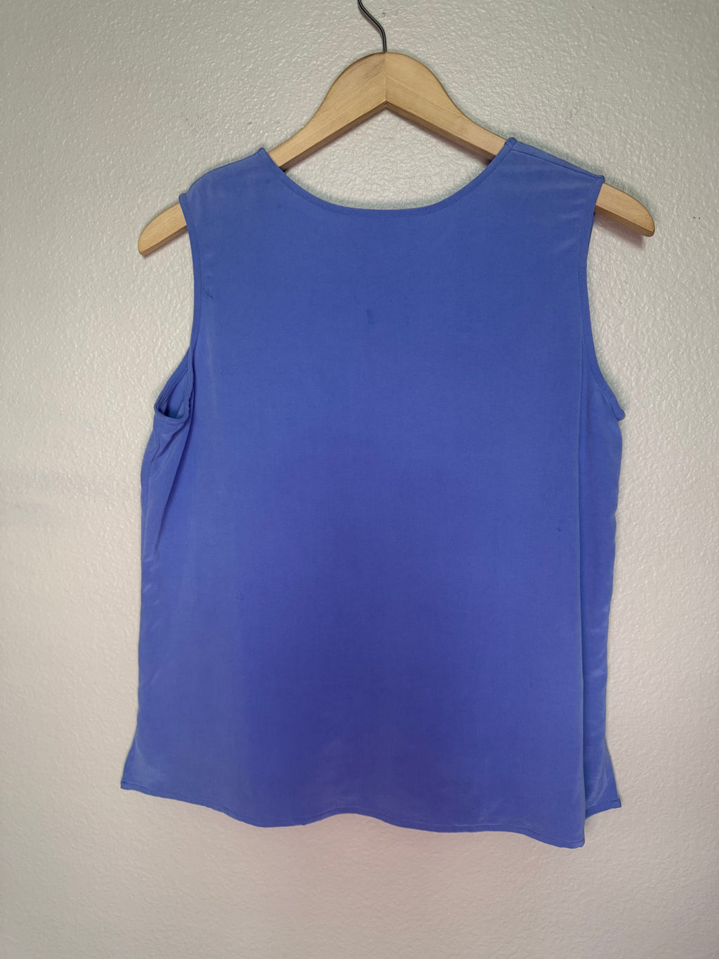 Winter Silks 100% Silk Petite M Light Blue V-Neck Tank Top
