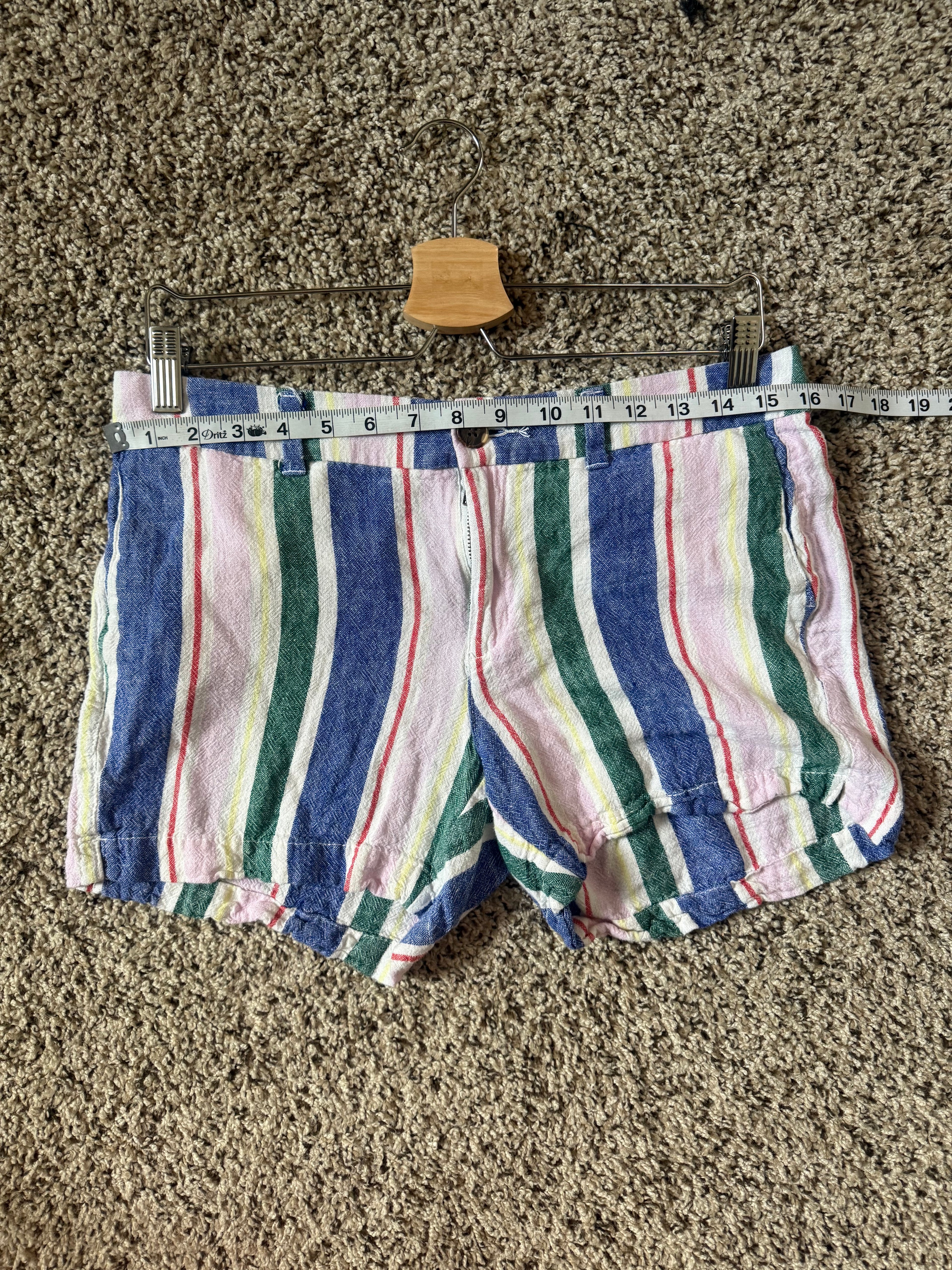 Old Navy 55% Linen 45% Rayon/Viscose Size 6 Multicolor Stiped Shorts