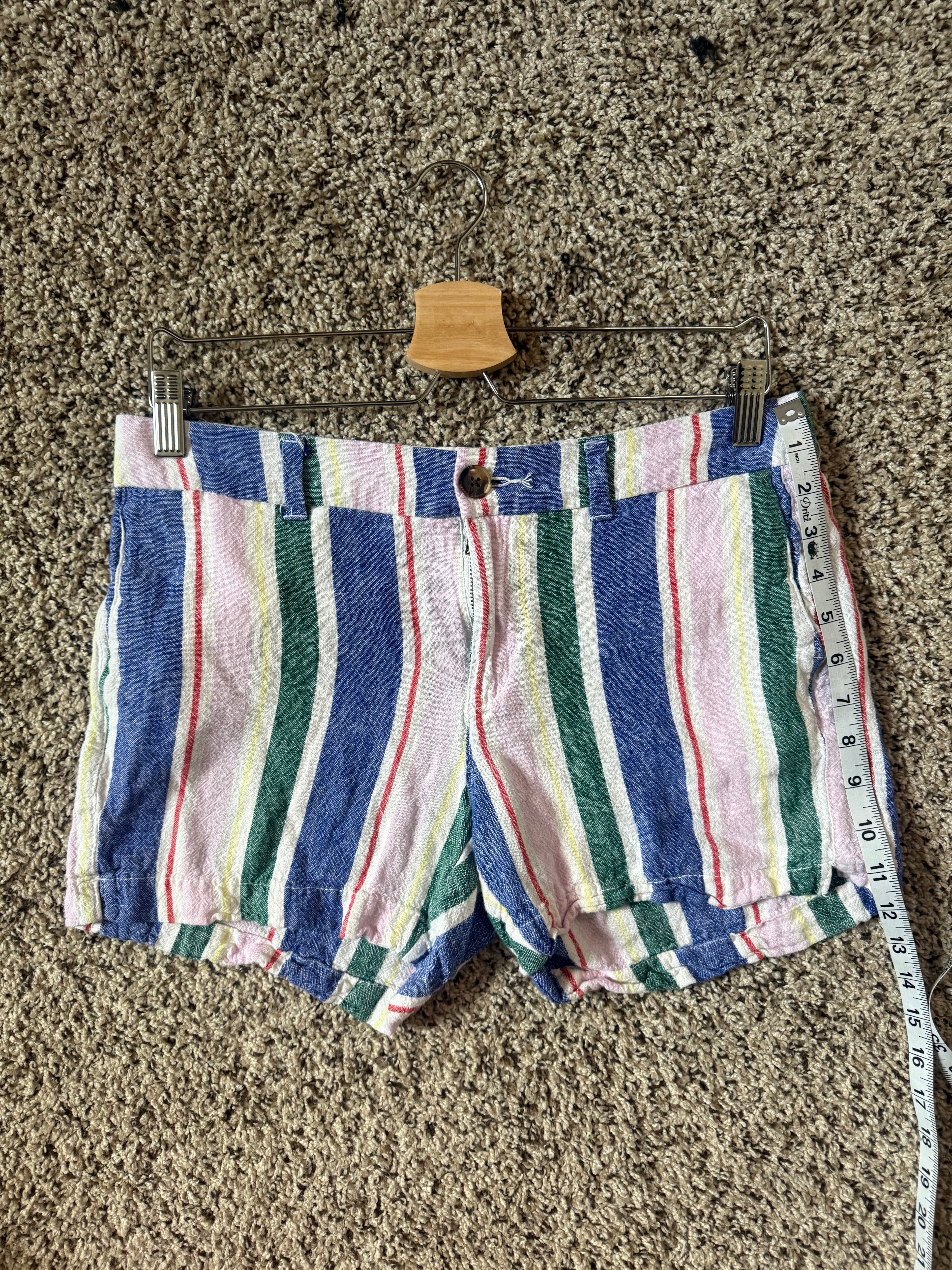 Old Navy 55% Linen 45% Rayon/Viscose Size 6 Multicolor Stiped Shorts