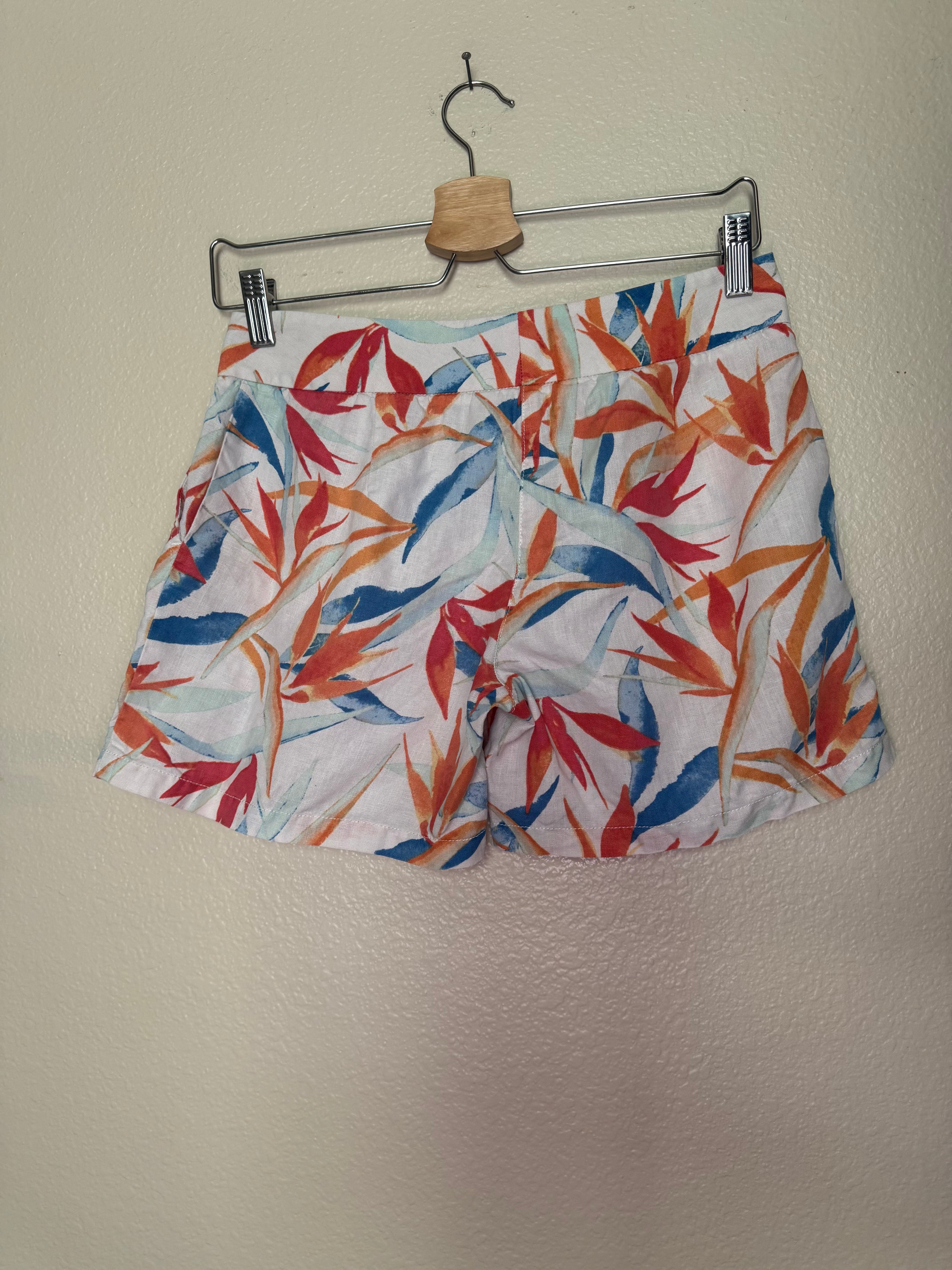 Tommy Bahama 100% Linen Size 0 Multicolored Plant Print Shorts