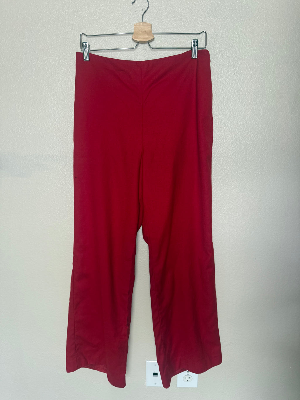Talbots 99% Wool 1% Spandex Size 12 Red Straight Leg Pants