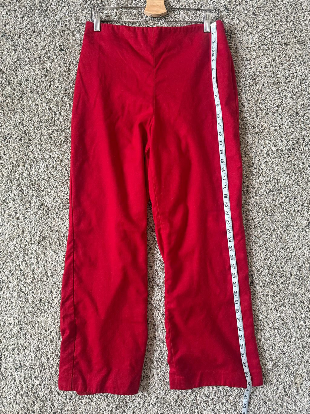 Talbots 99% Wool 1% Spandex Size 12 Red Straight Leg Pants