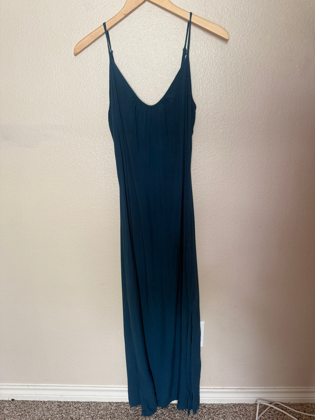 Dip 100% Viscose M Navy Blue Spaghetti Strap Maxi Dress