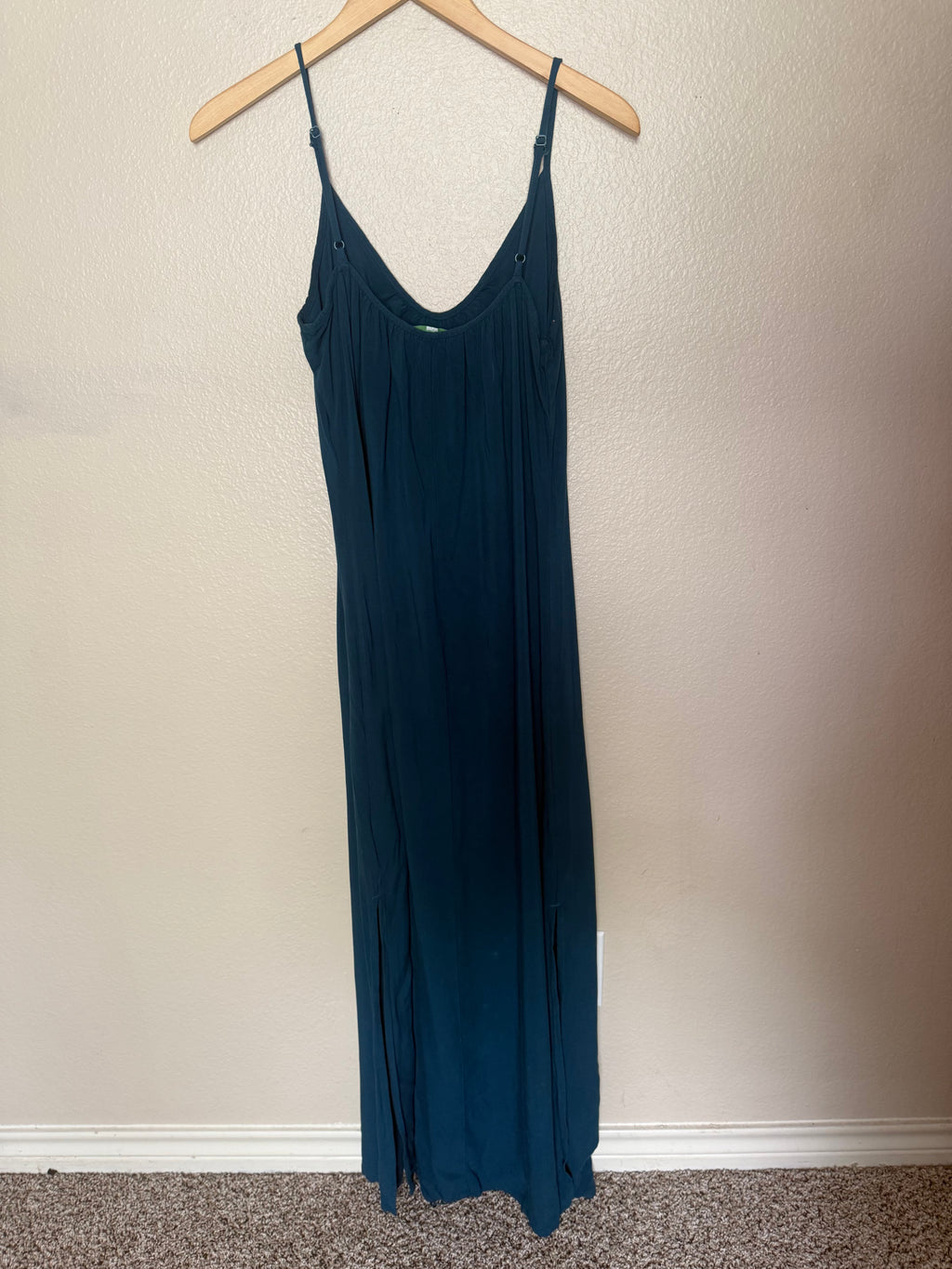 Dip 100% Viscose M Navy Blue Spaghetti Strap Maxi Dress