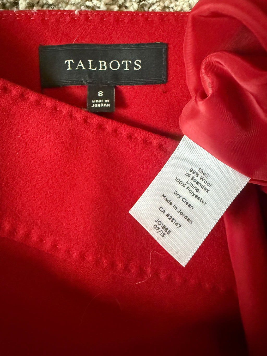 Talbots 99% Wool 1% Spandex Size 8 Pencil Skirt