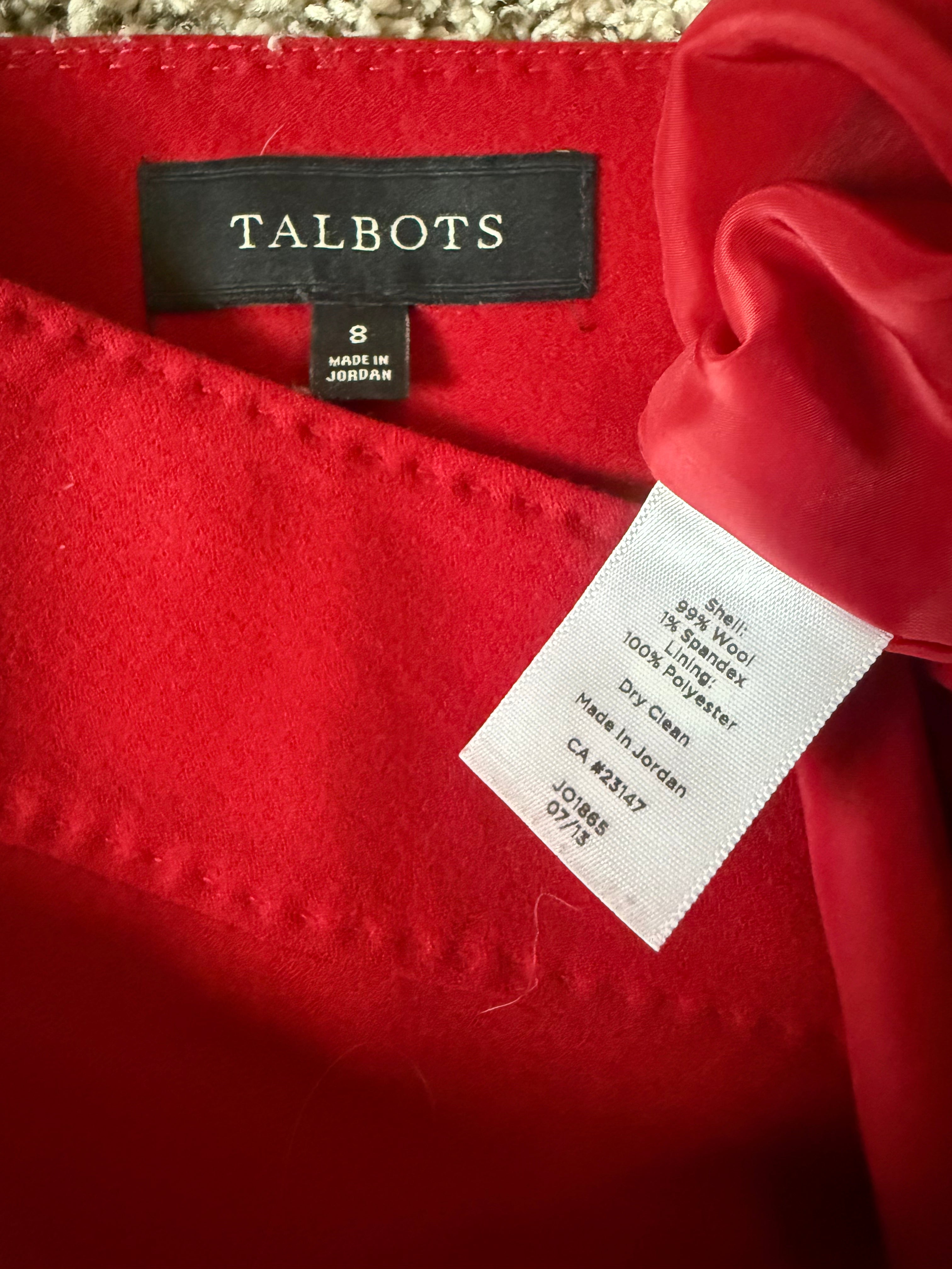 Talbots 99% Wool 1% Spandex Size 8 Pencil Skirt