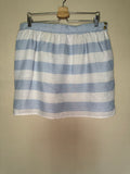 Kenar 100% Linen Size 14 Light Blue and White Striped Mini Skirt