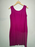 Casual Corner 94% Wool 6% Nylon Size 10 Magenta Tank Top Midi Dress