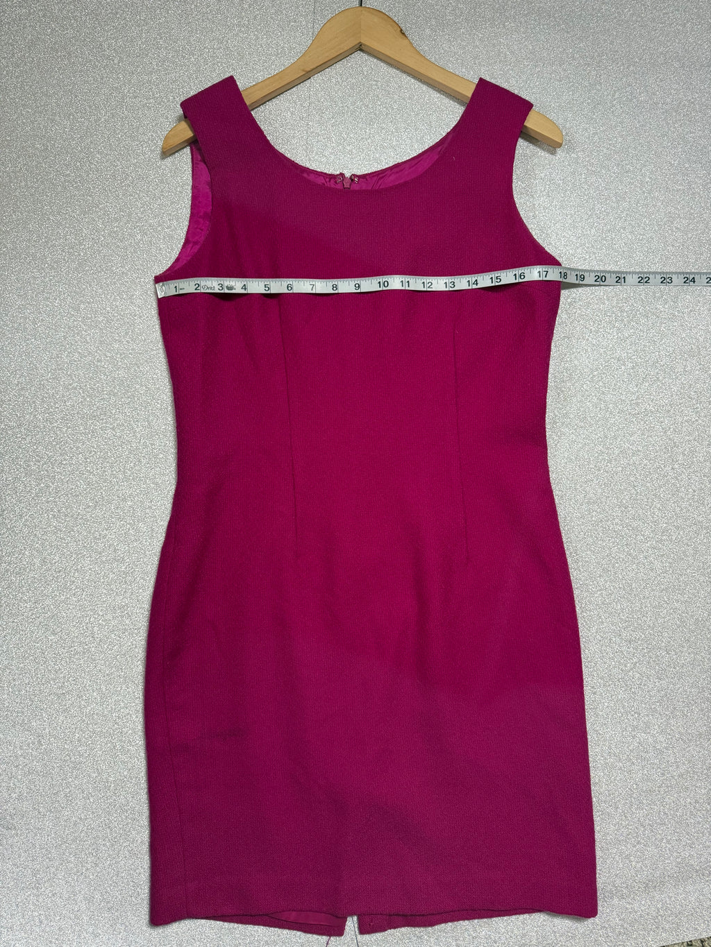 Casual Corner 94% Wool 6% Nylon Size 10 Magenta Tank Top Midi Dress