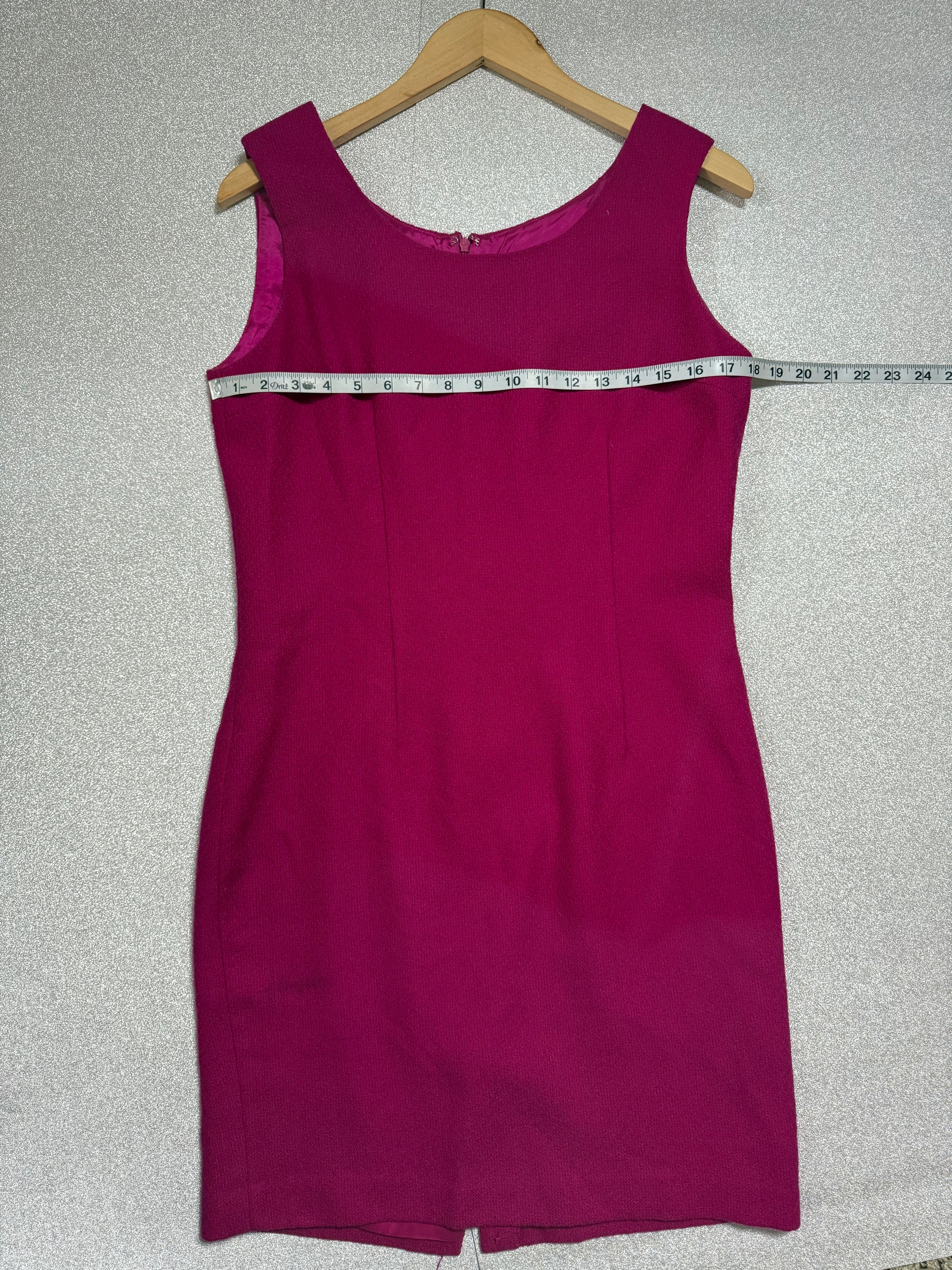 Casual Corner 94% Wool 6% Nylon Size 10 Magenta Tank Top Midi Dress