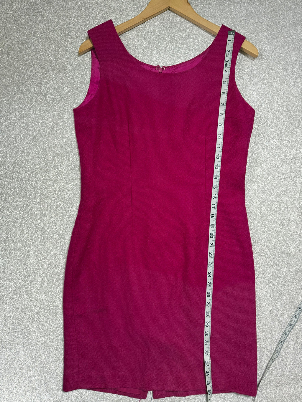 Casual Corner 94% Wool 6% Nylon Size 10 Magenta Tank Top Midi Dress
