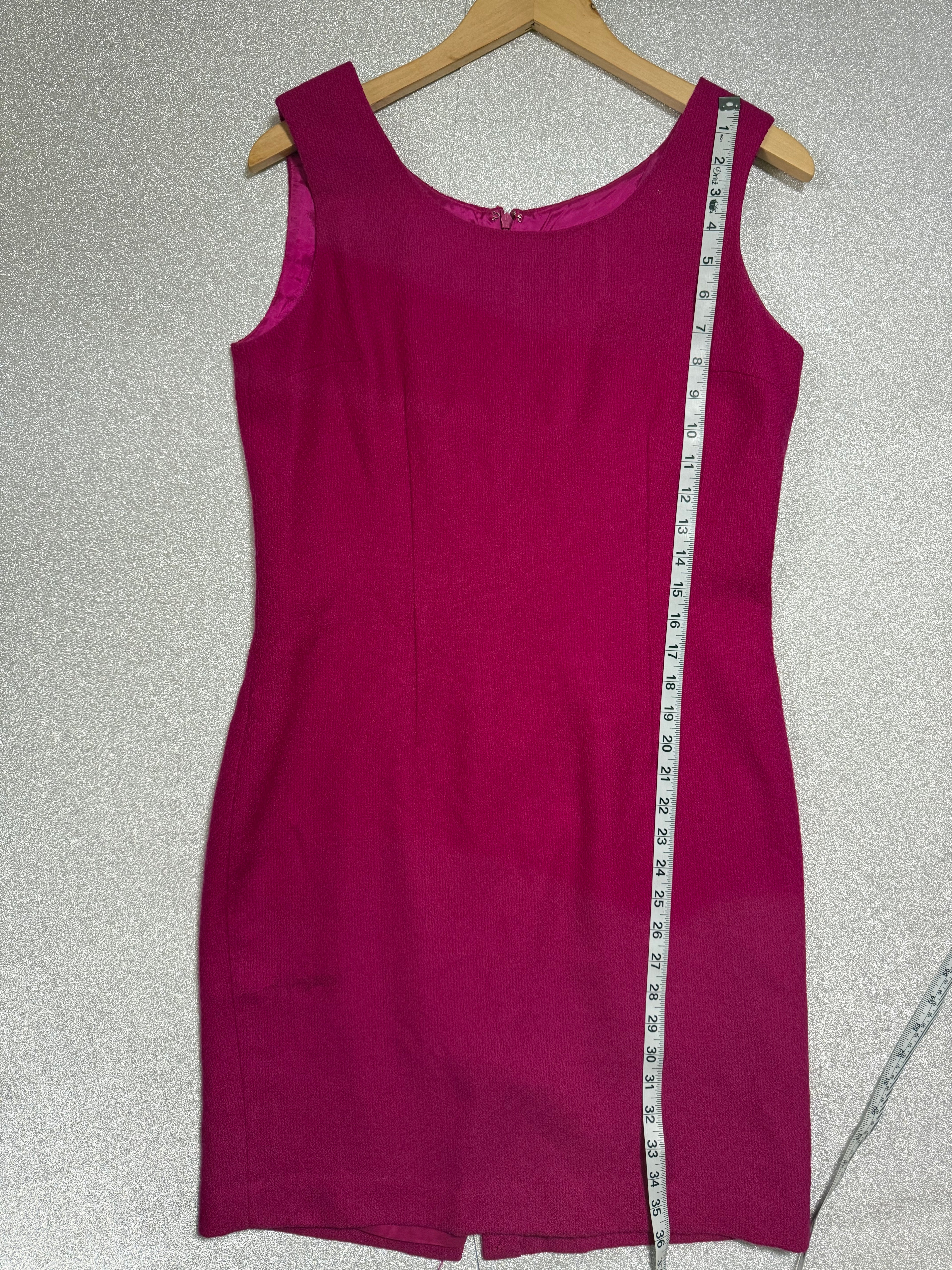 Casual Corner 94% Wool 6% Nylon Size 10 Magenta Tank Top Midi Dress