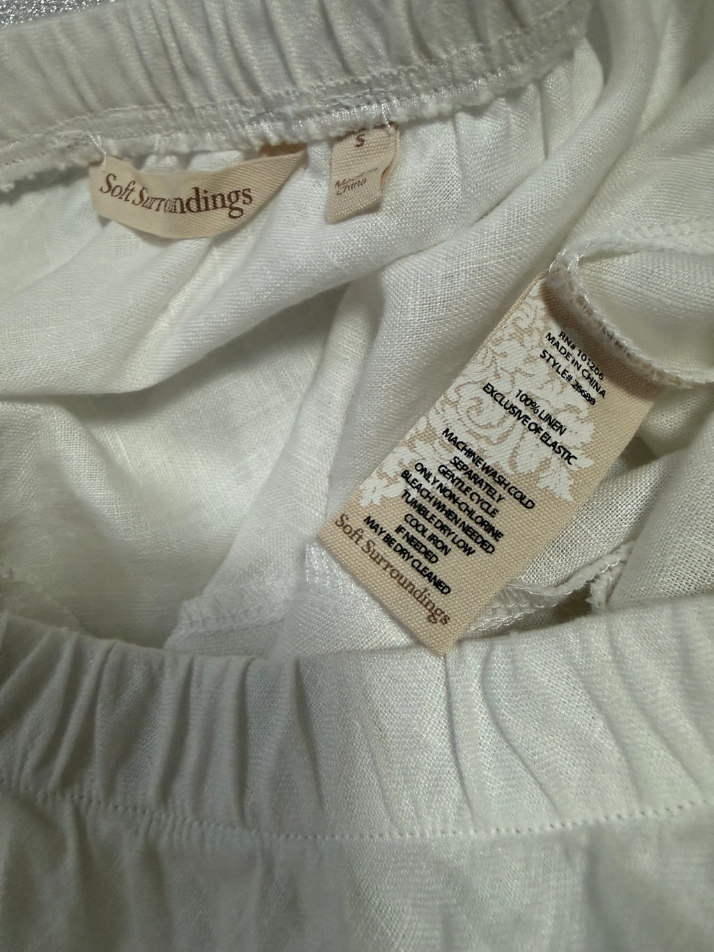 Soft Surroundings 100% Linen S White A-Line Tiered Midi Skirt