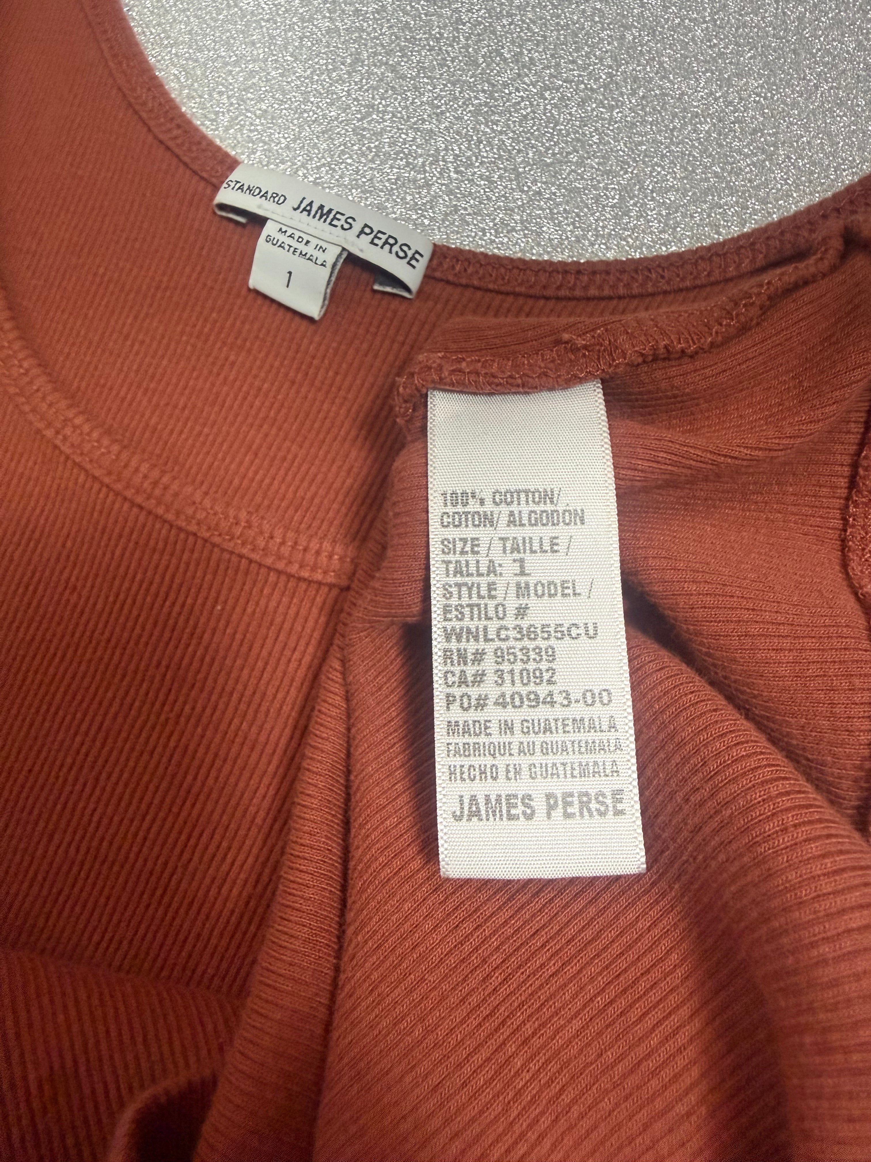 James Perce 100% Cotton Size 1 Rosewood Tank Top