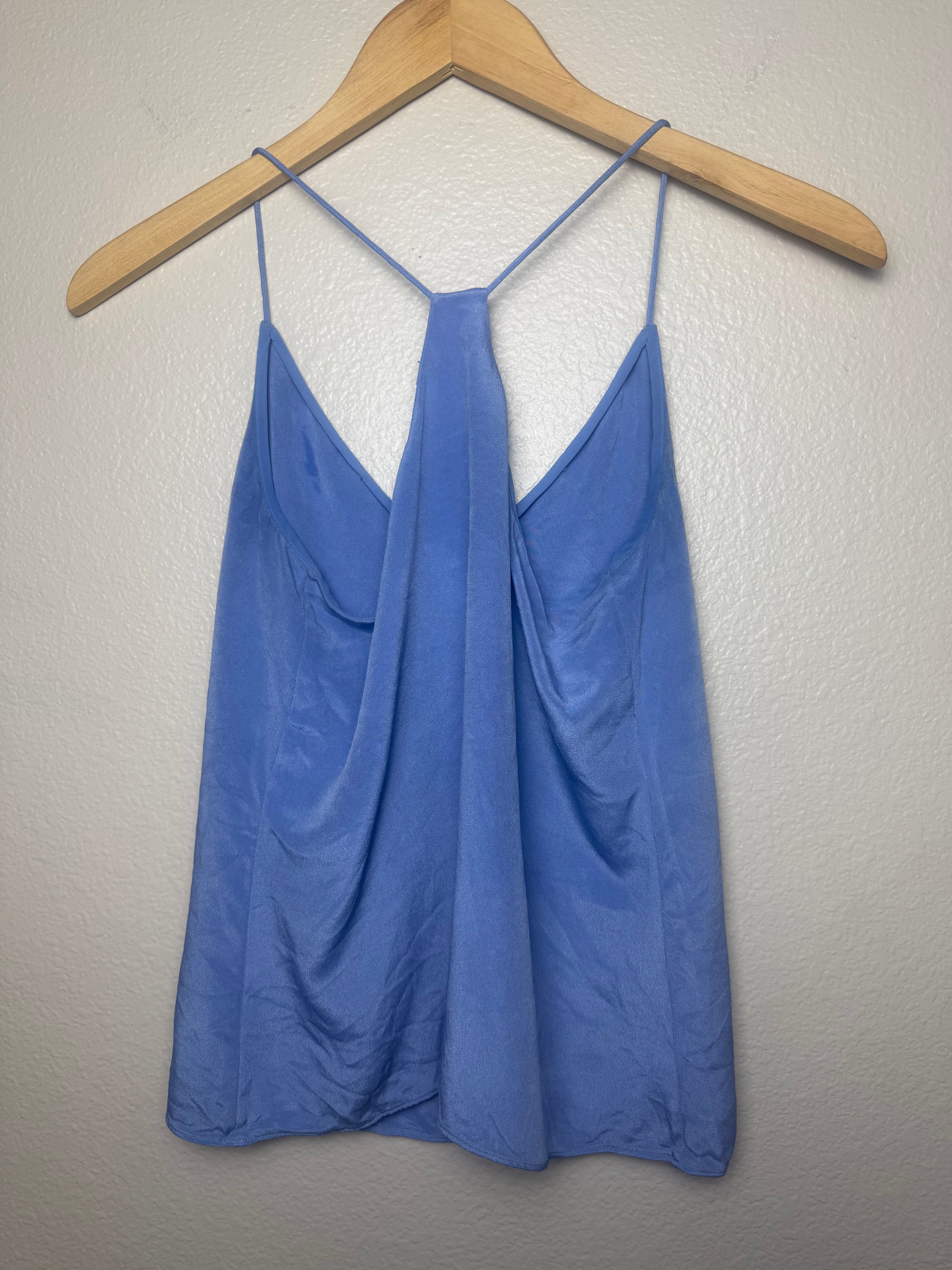 J. Crew 100% Silk Size 00 Baby Blue Spaghetti Strap Tank Top