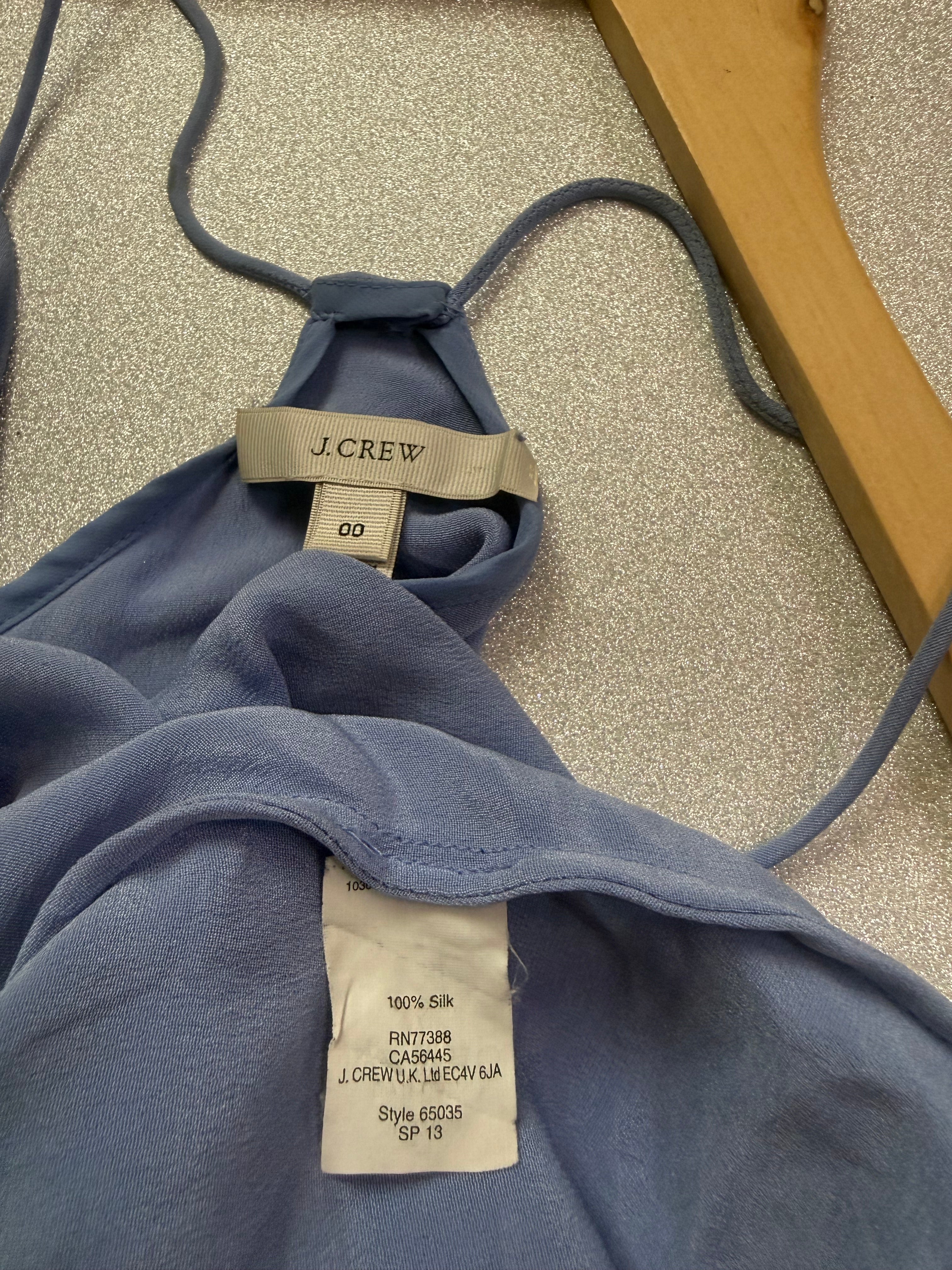 J. Crew 100% Silk Size 00 Baby Blue Spaghetti Strap Tank Top
