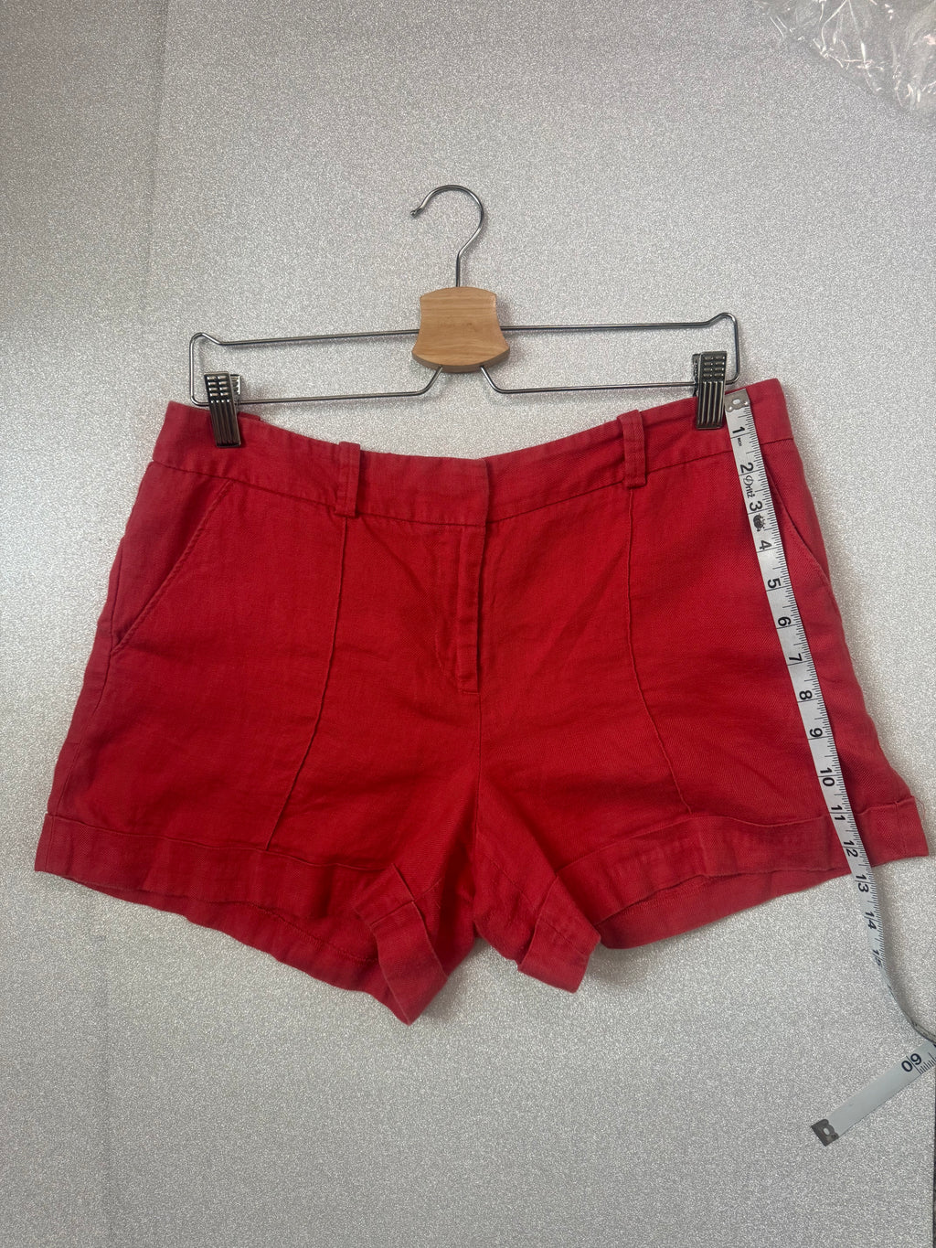 Loft 100% Linen Size 8 Red-Orange Shorts