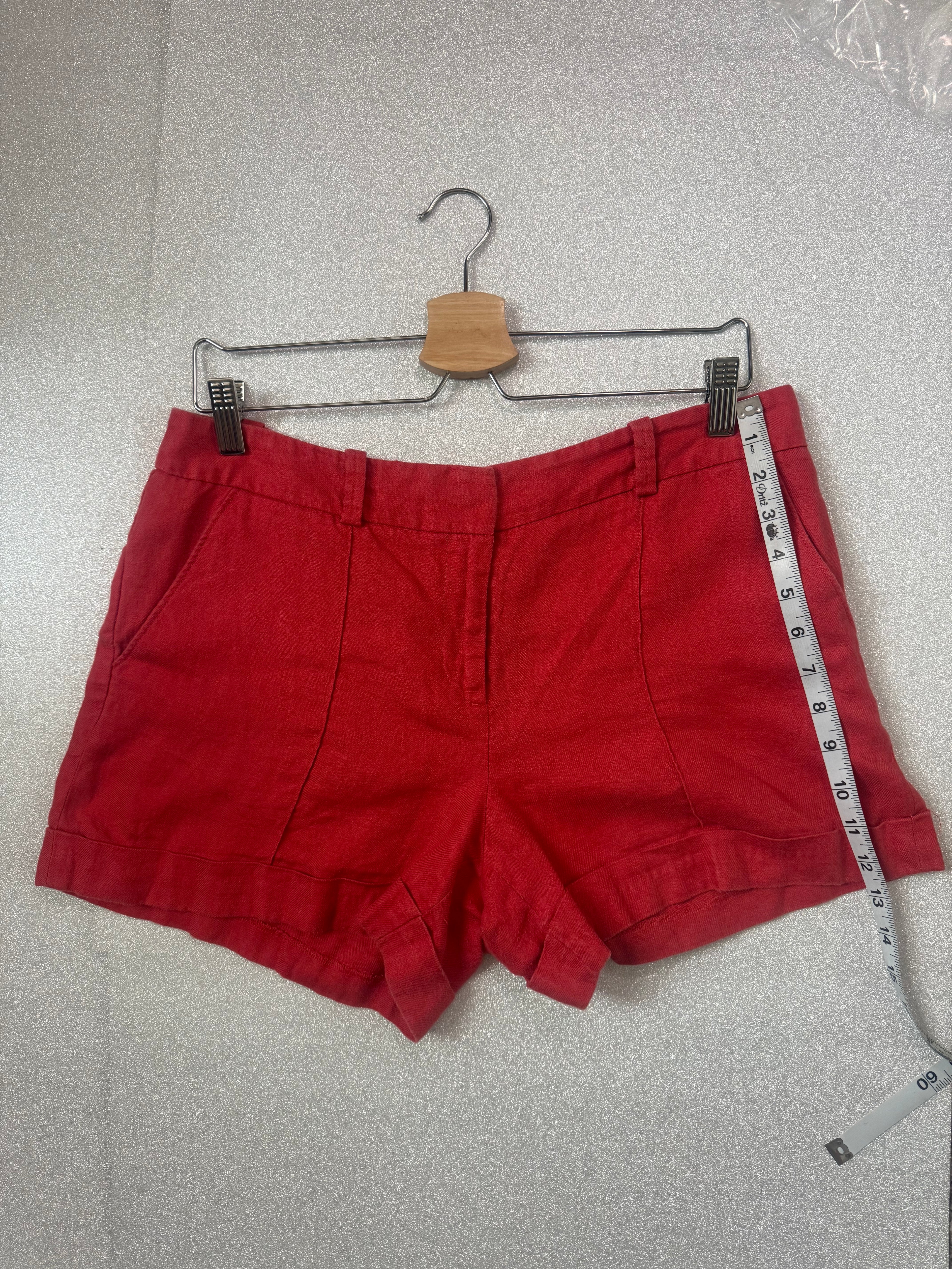 Loft 100% Linen Size 8 Red-Orange Shorts