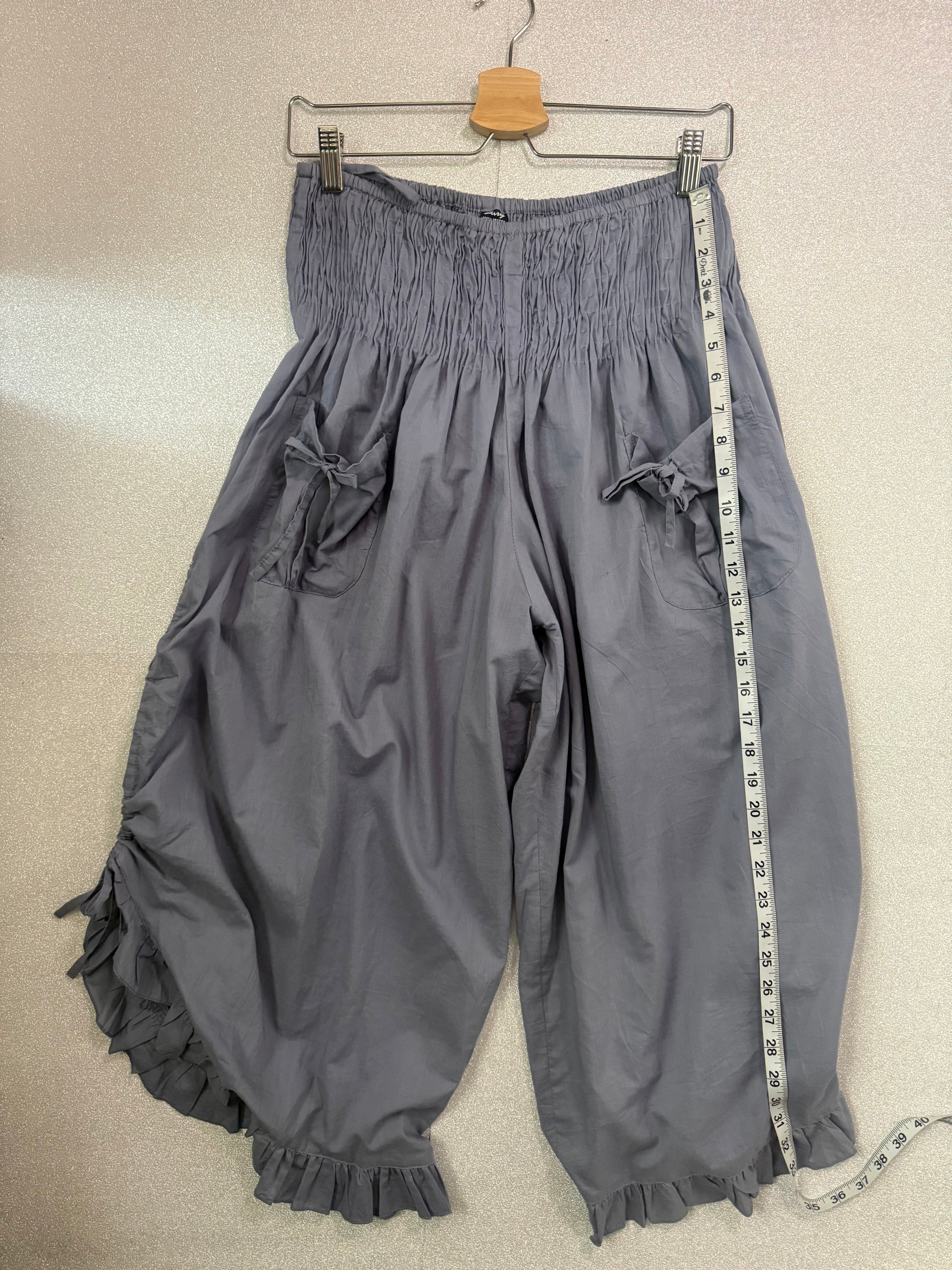 Zury 100% Cotton Free Size Light Blue Wide Leg Capris