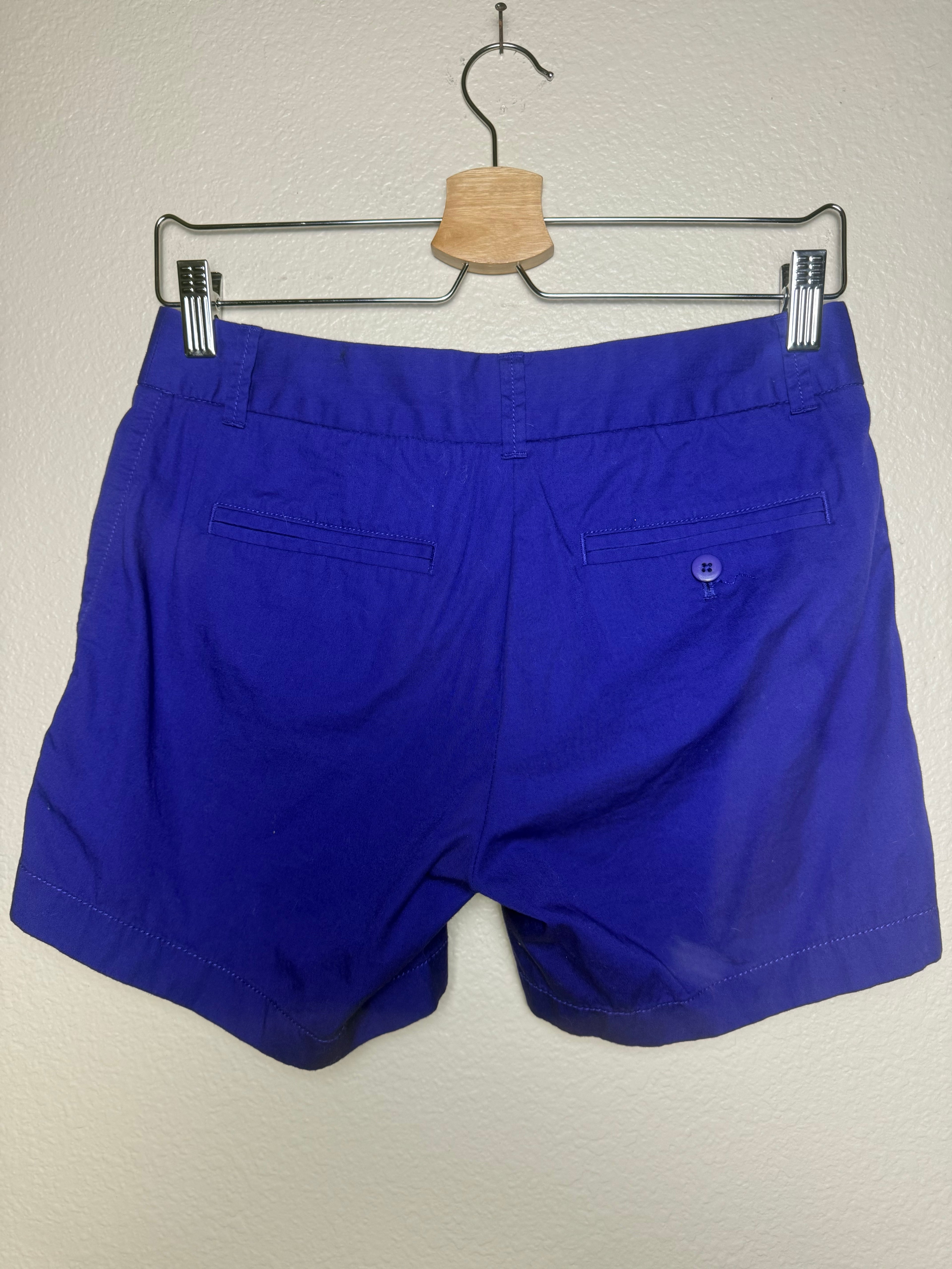 J. Crew 100% Cotton Size 0 Royal Blue Chino Shorts