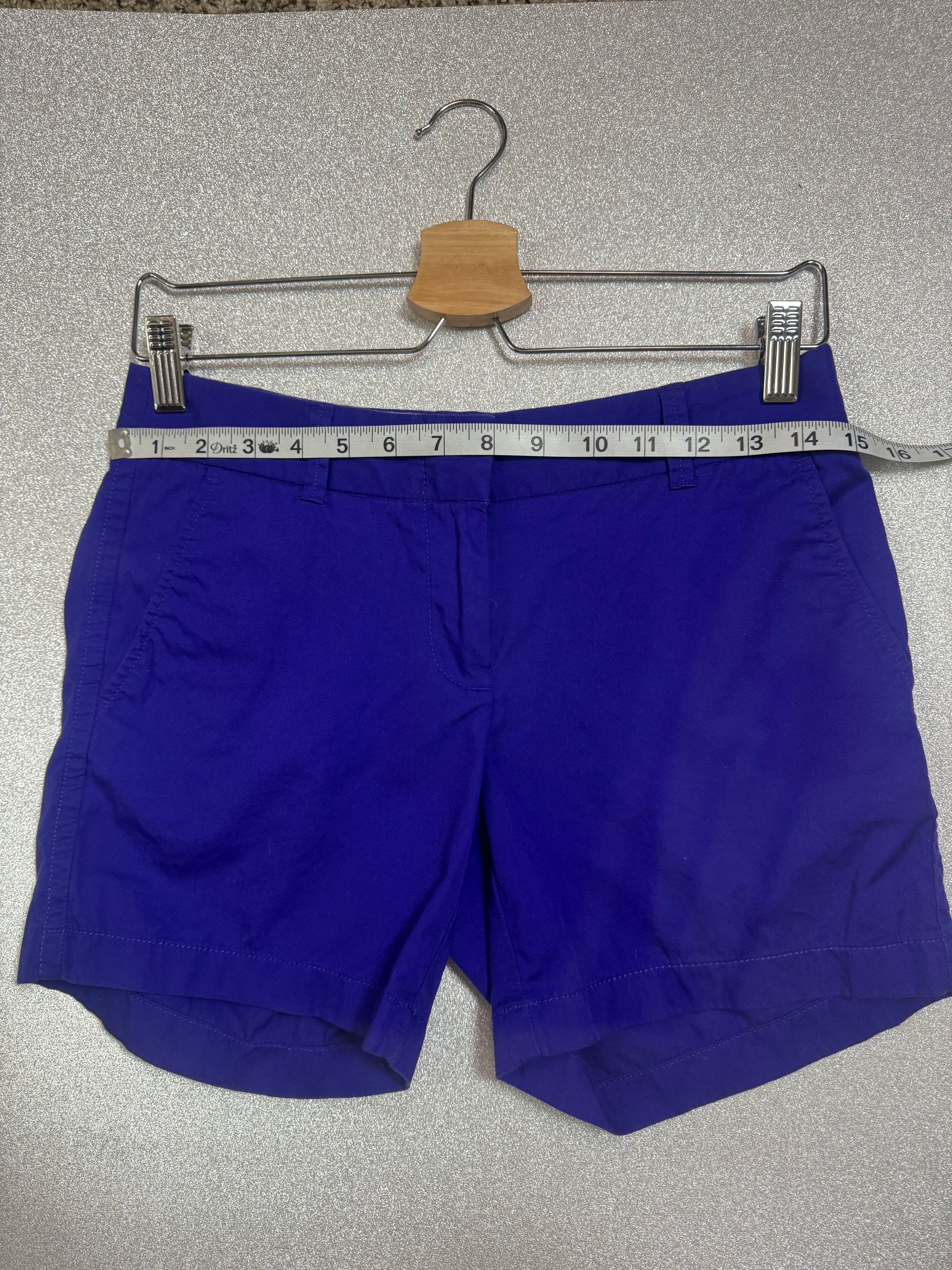 J. Crew 100% Cotton Size 0 Royal Blue Chino Shorts