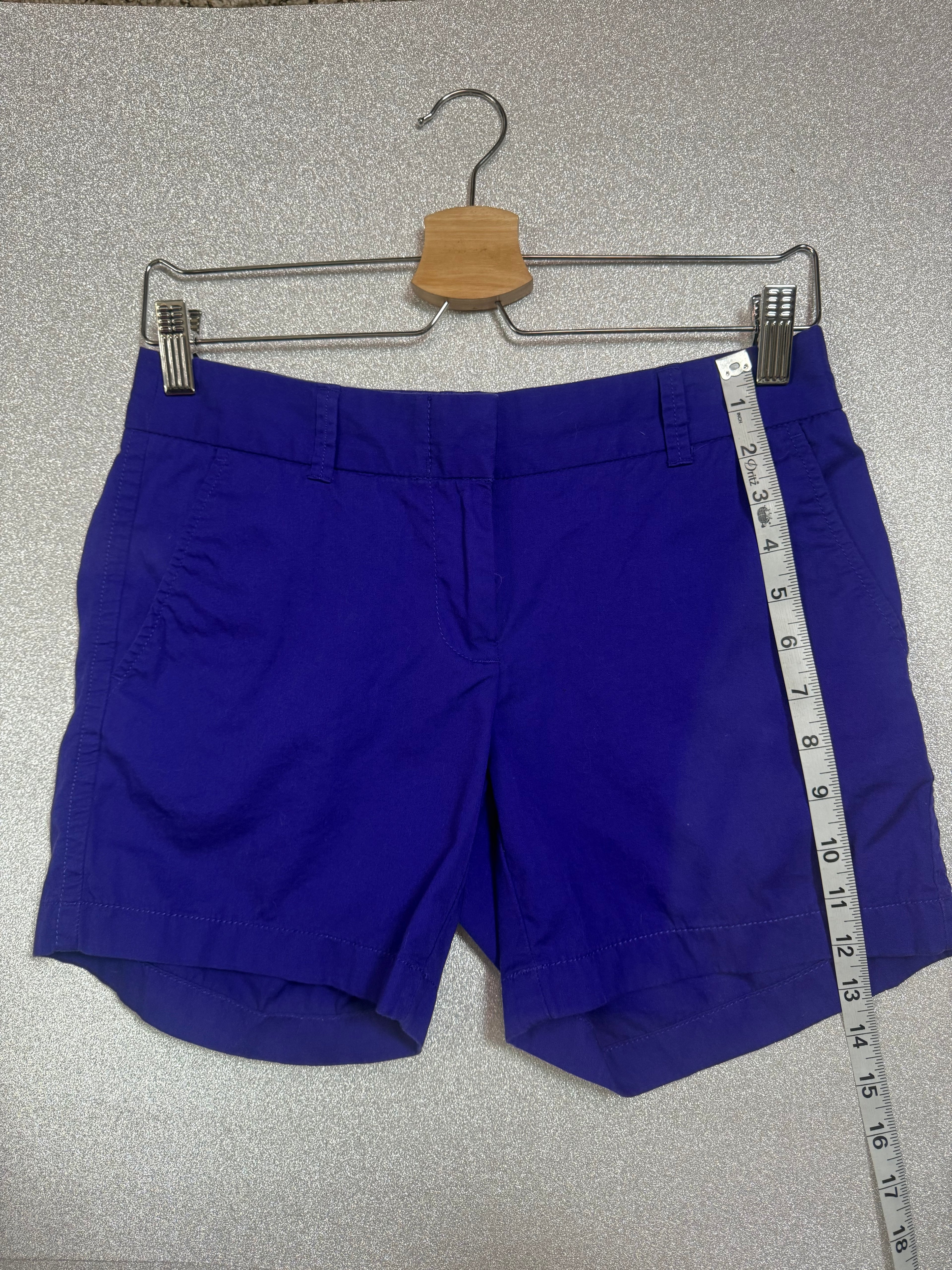 J. Crew 100% Cotton Size 0 Royal Blue Chino Shorts