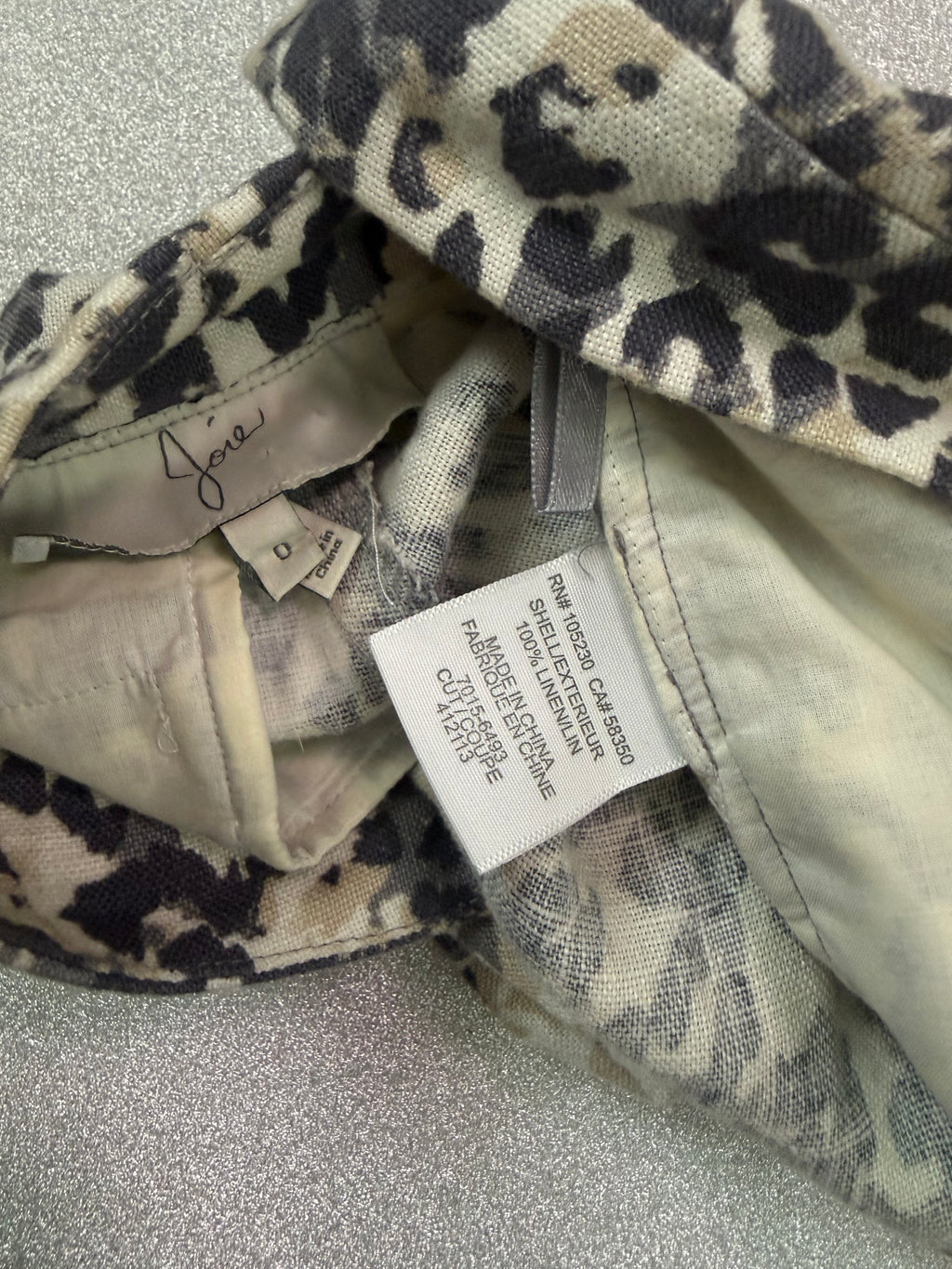 Joie 100% Linen Size 0 Cheetah Print Shorts
