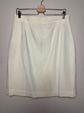 No Brand 100% Wool Size 16 Off-White Pencil Skirt