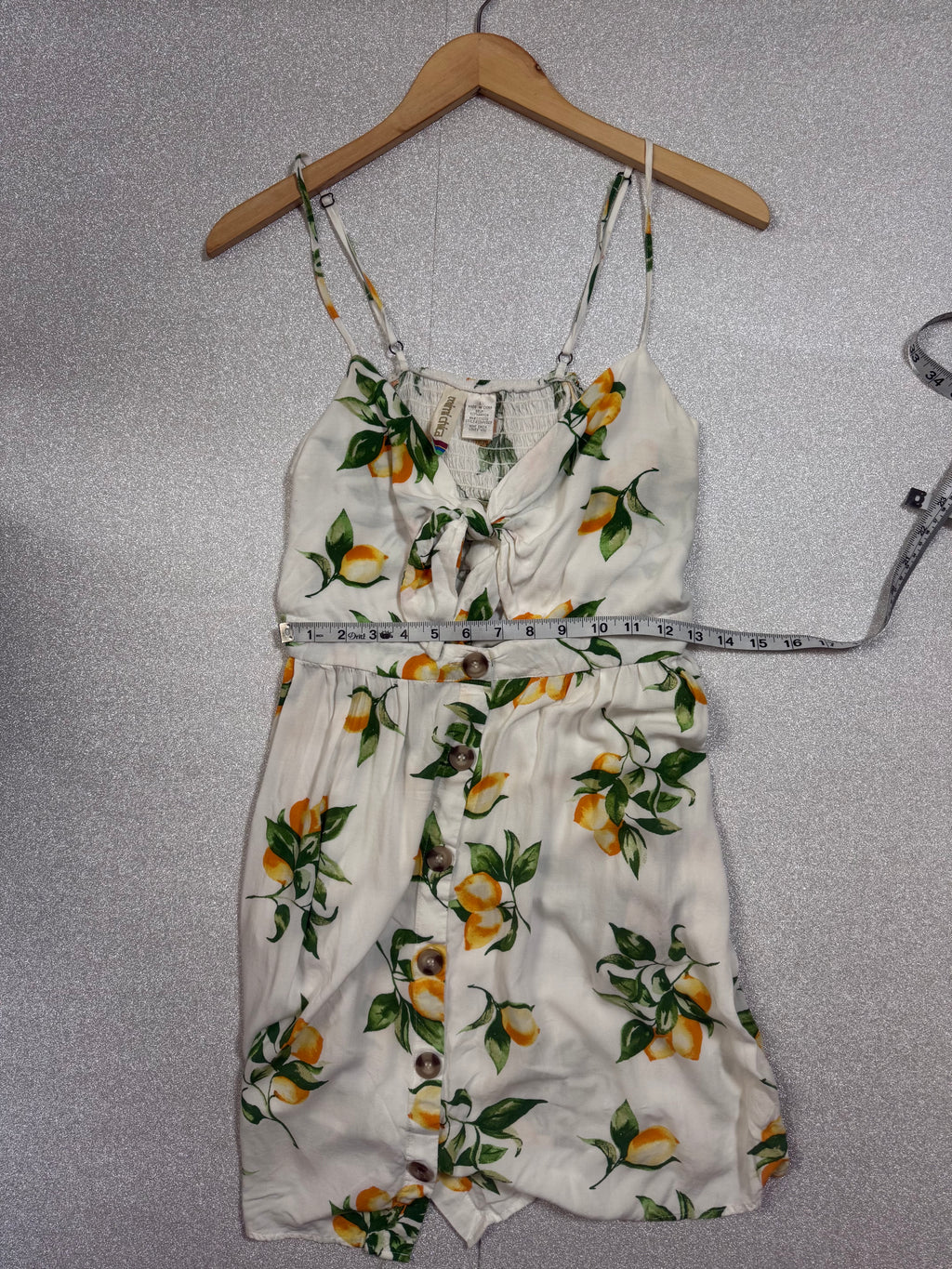 Mimi Chica 100% Rayon L Lemon Print Mini Sundress