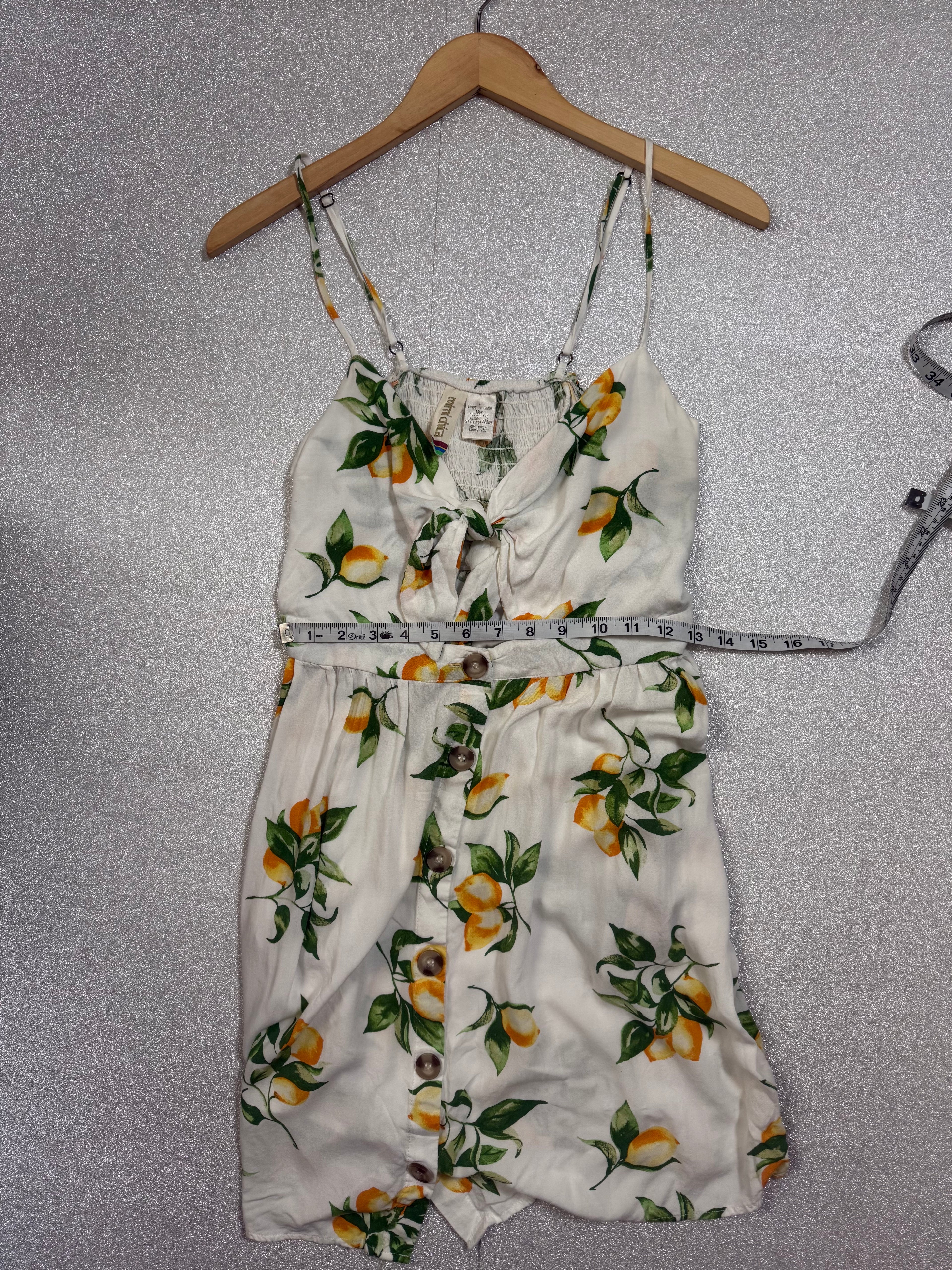 Mimi Chica 100% Rayon L Lemon Print Mini Sundress